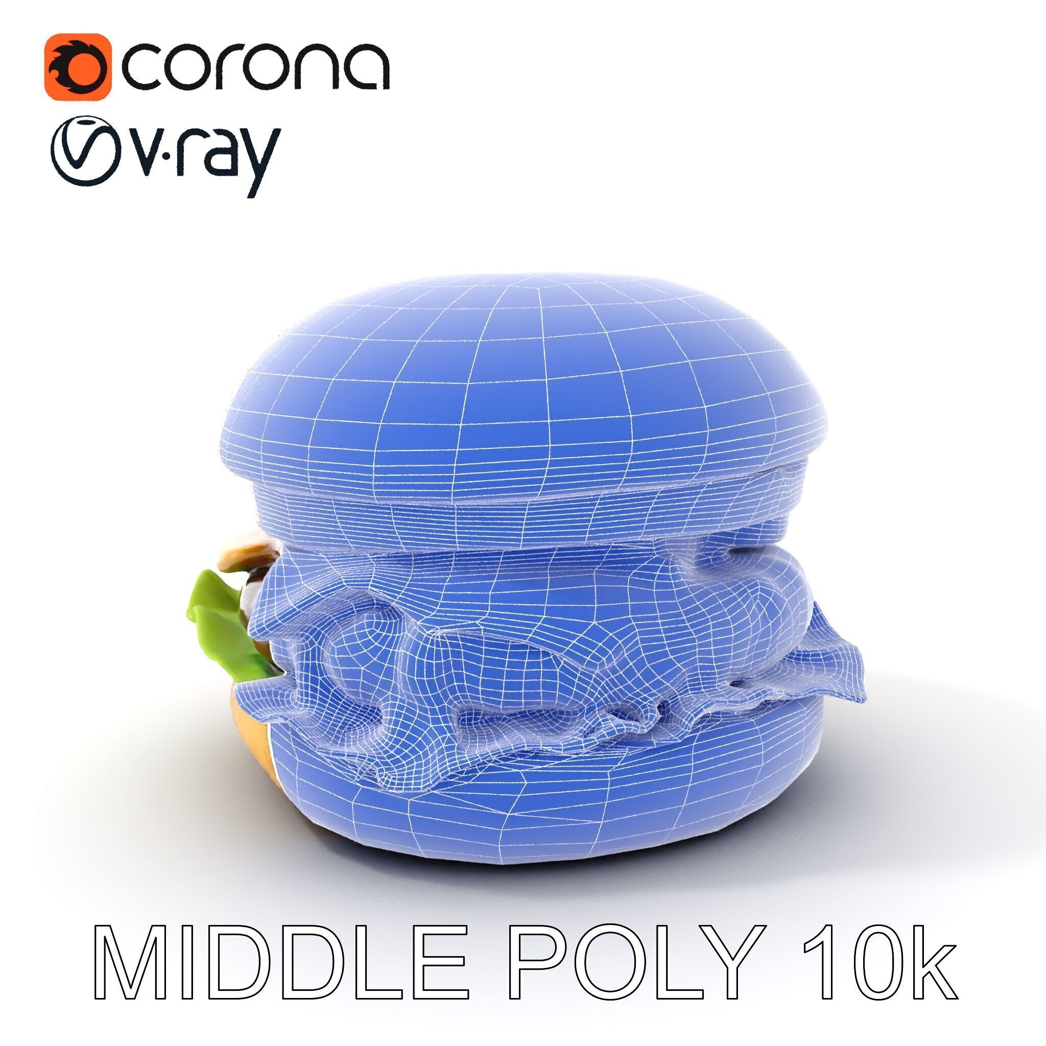 Deluxe Cheeseburger Model Pack for Rendering and Games Low-poly 3D model_22