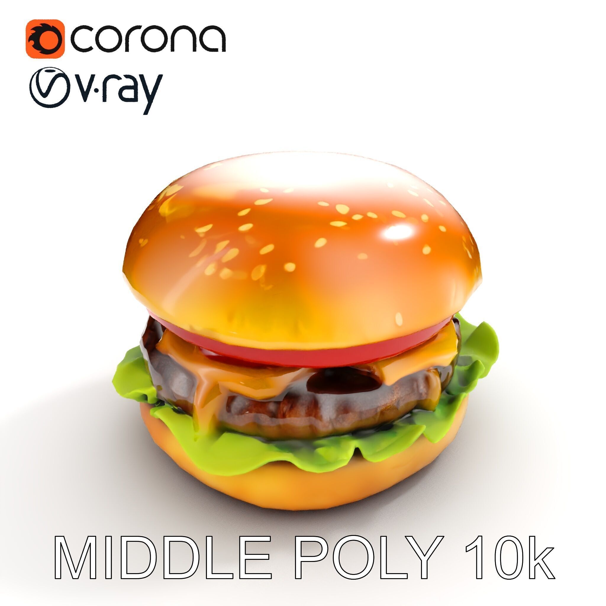 Deluxe Cheeseburger Model Pack for Rendering and Games Low-poly 3D model_8