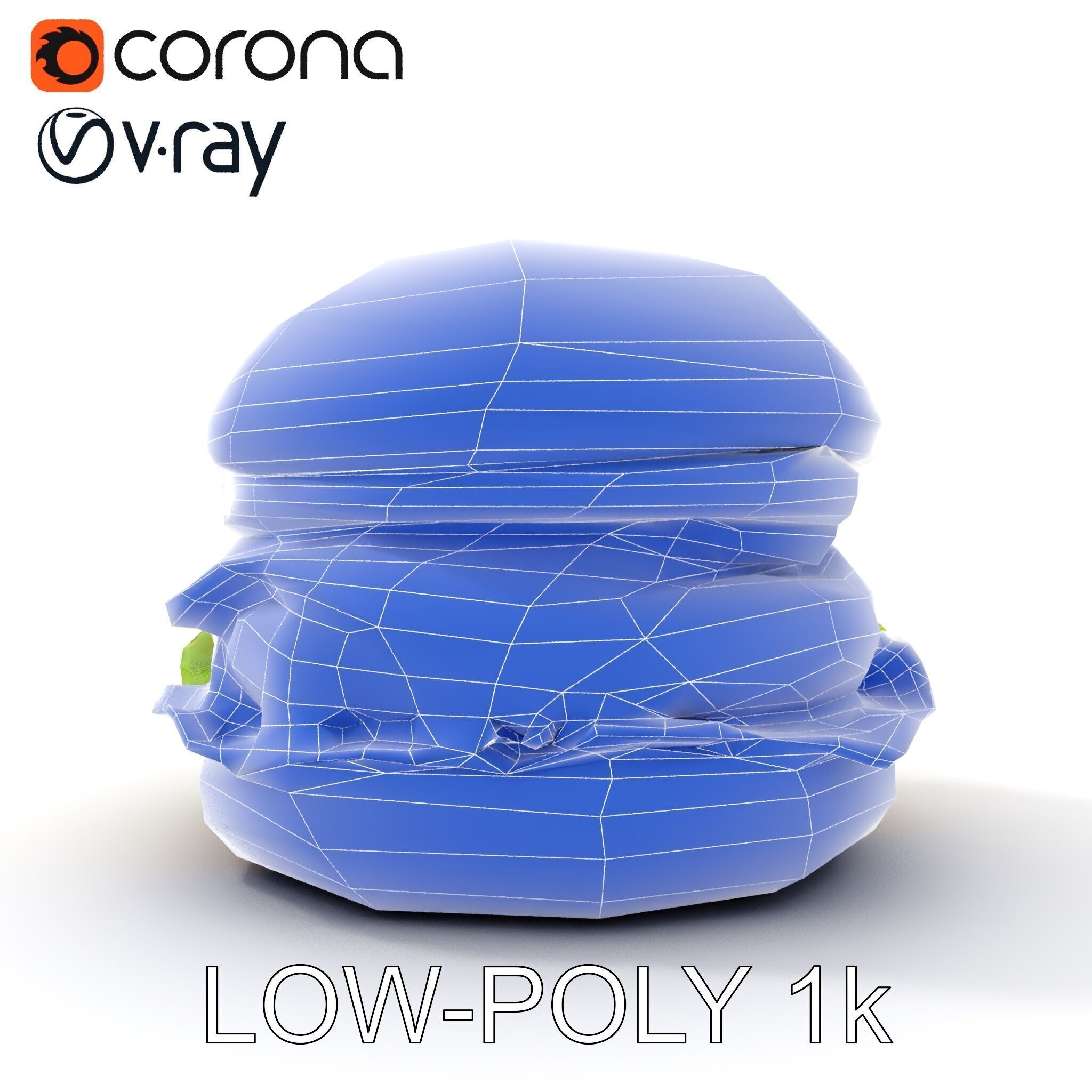 Deluxe Cheeseburger Model Pack for Rendering and Games Low-poly 3D model_28
