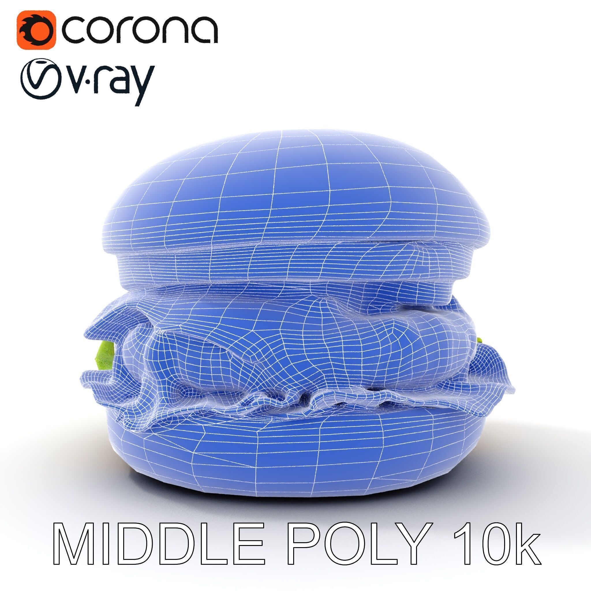 Deluxe Cheeseburger Model Pack for Rendering and Games Low-poly 3D model_27