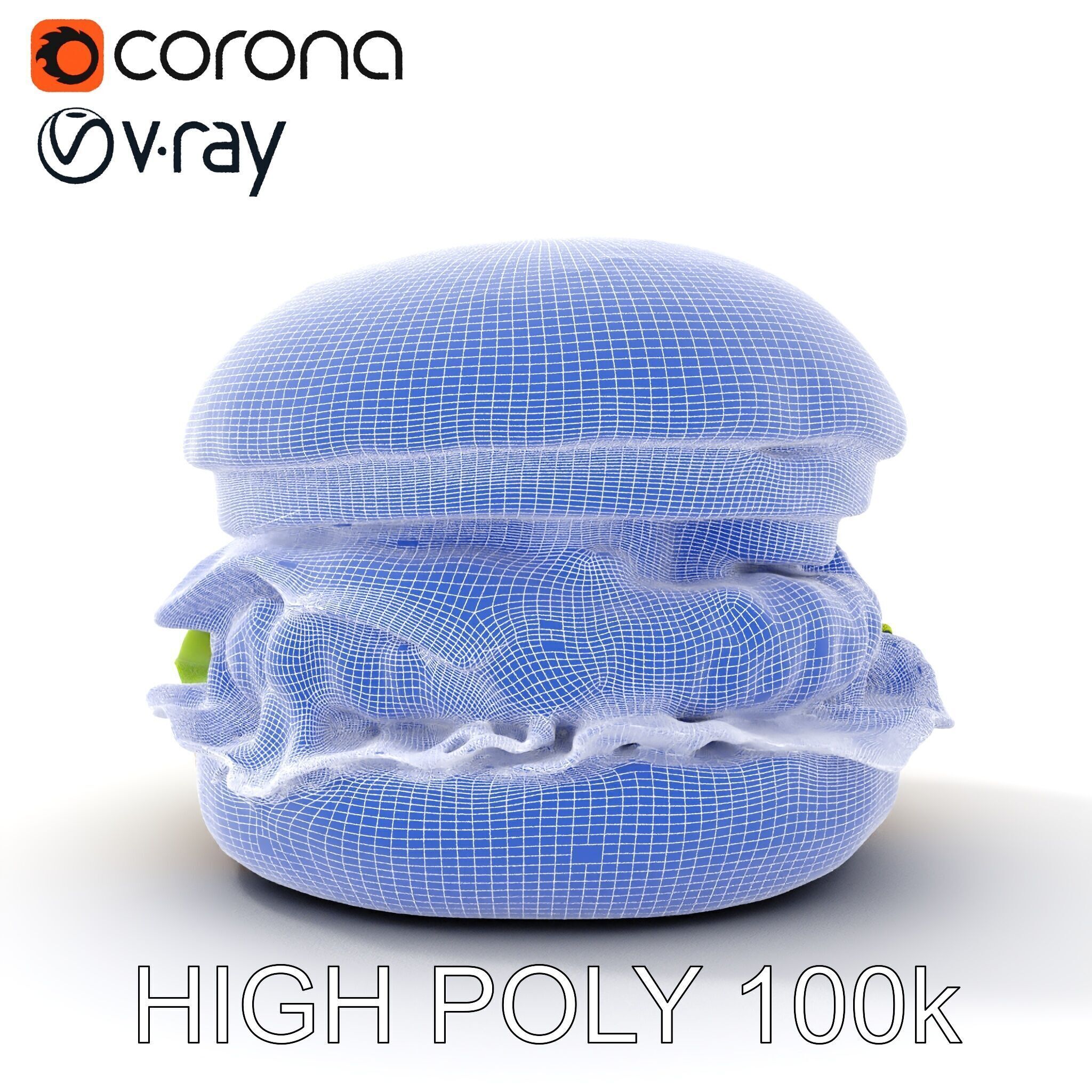 Deluxe Cheeseburger Model Pack for Rendering and Games Low-poly 3D model_32