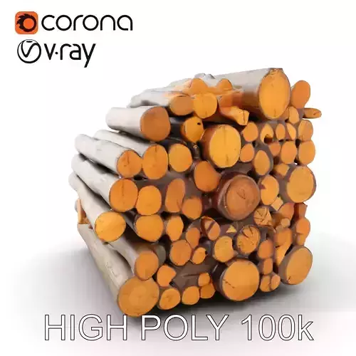 Stacked Firewood Model Pack  Realistic D Wood Logs Collection Low-poly 3D model