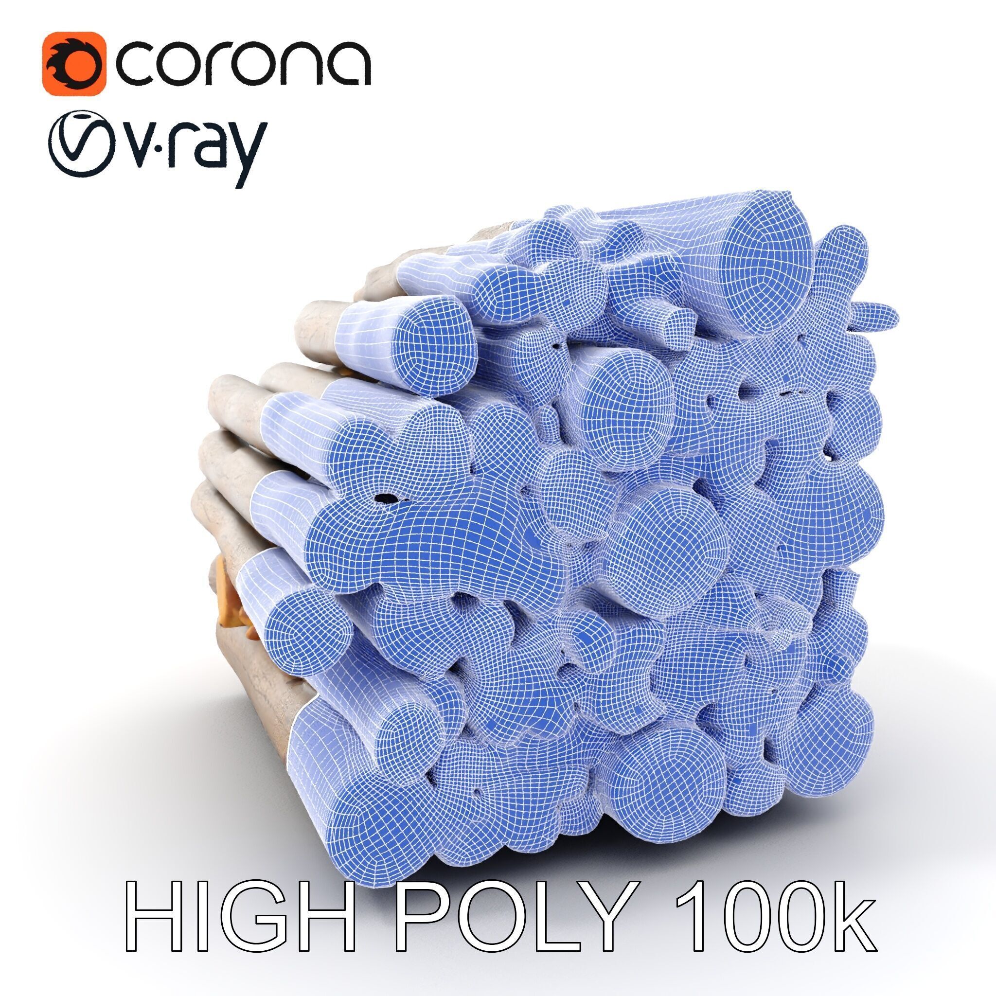 Stacked Firewood Model Pack  Realistic D Wood Logs Collection Low-poly 3D model_4