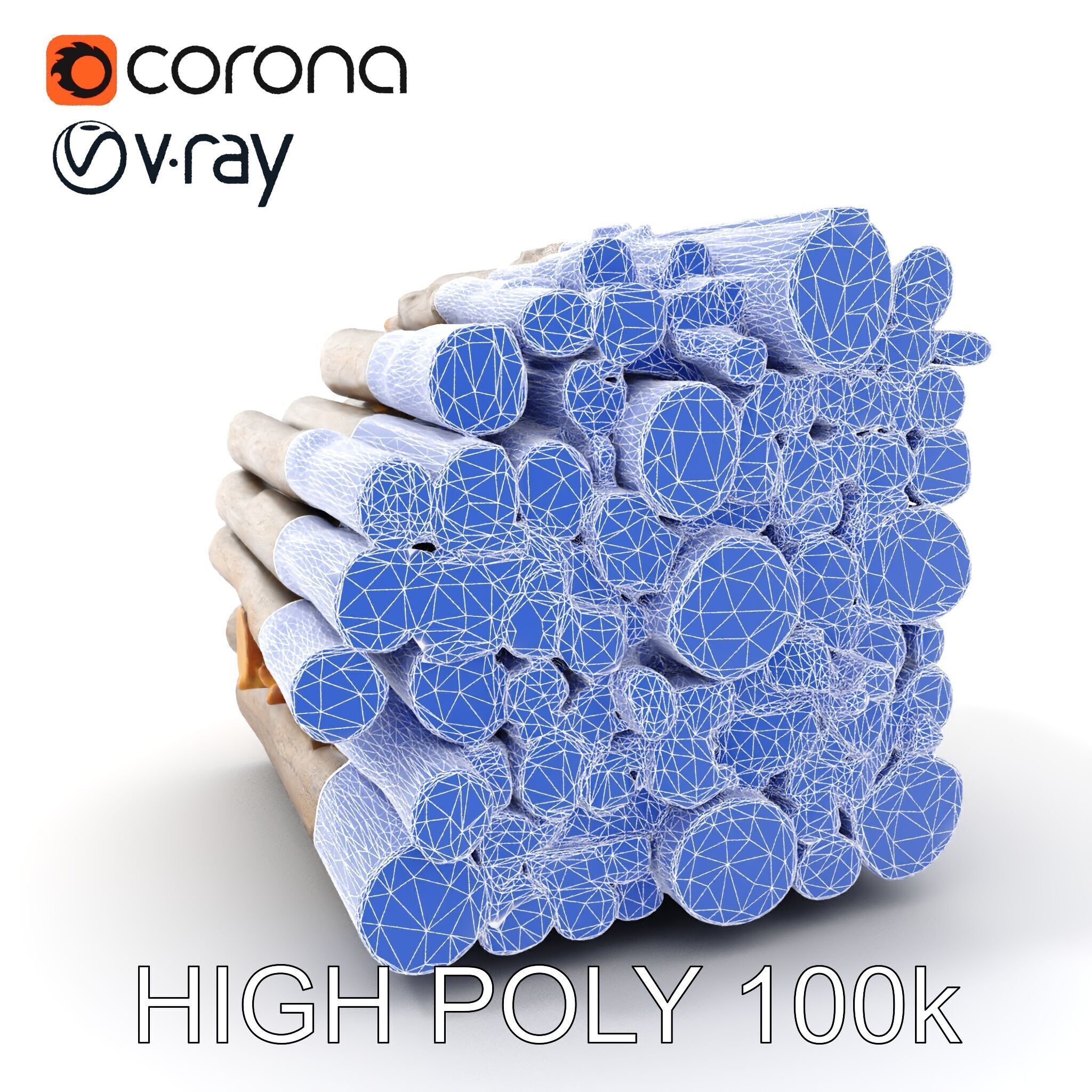 Stacked Firewood Model Pack  Realistic D Wood Logs Collection Low-poly 3D model_16