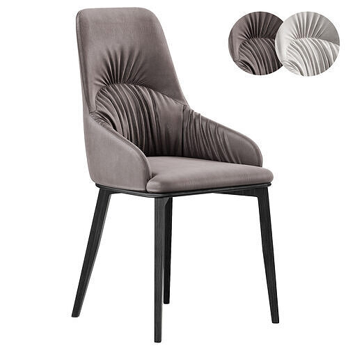 Modern Upholstered Dark Gray Chair 3D model