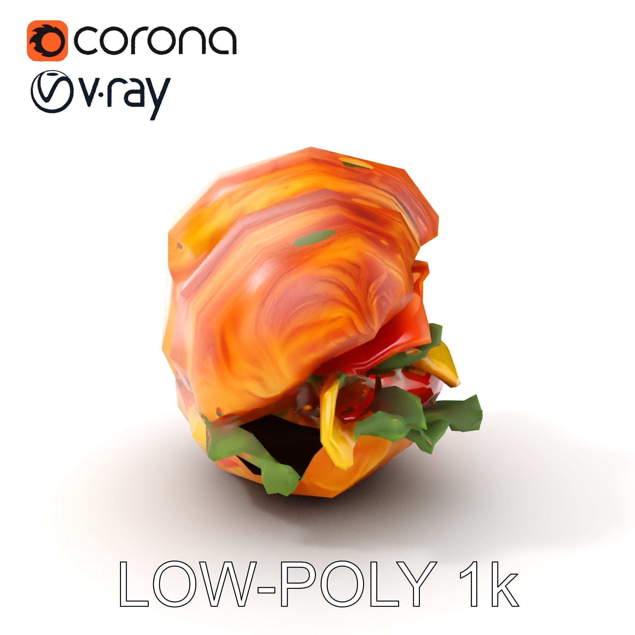 Croissant Sandwich D Model Pack Low-poly 3D model_7