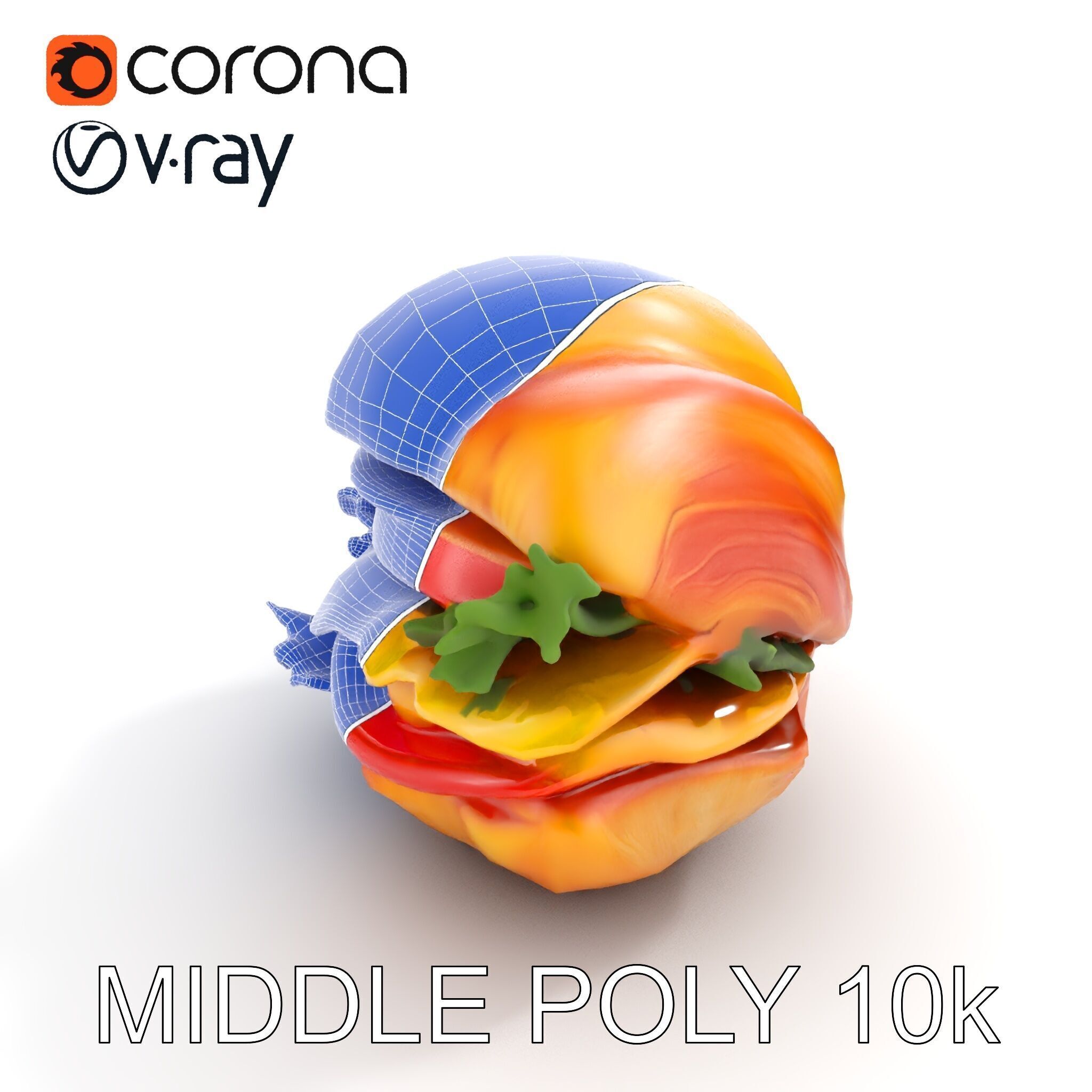 Croissant Sandwich D Model Pack Low-poly 3D model_19