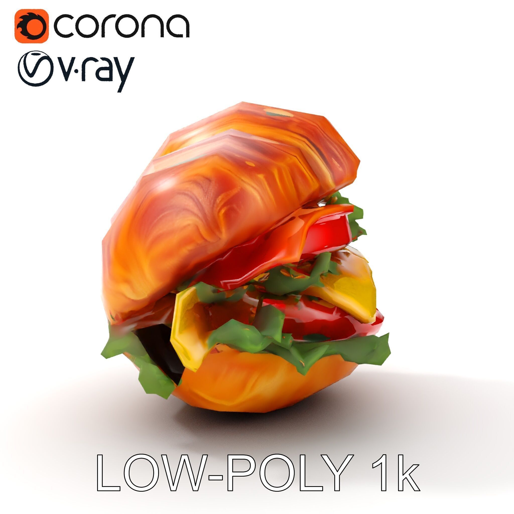 Croissant Sandwich D Model Pack Low-poly 3D model_28