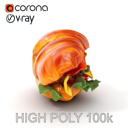 Croissant Sandwich D Model Pack Low-poly 3D model