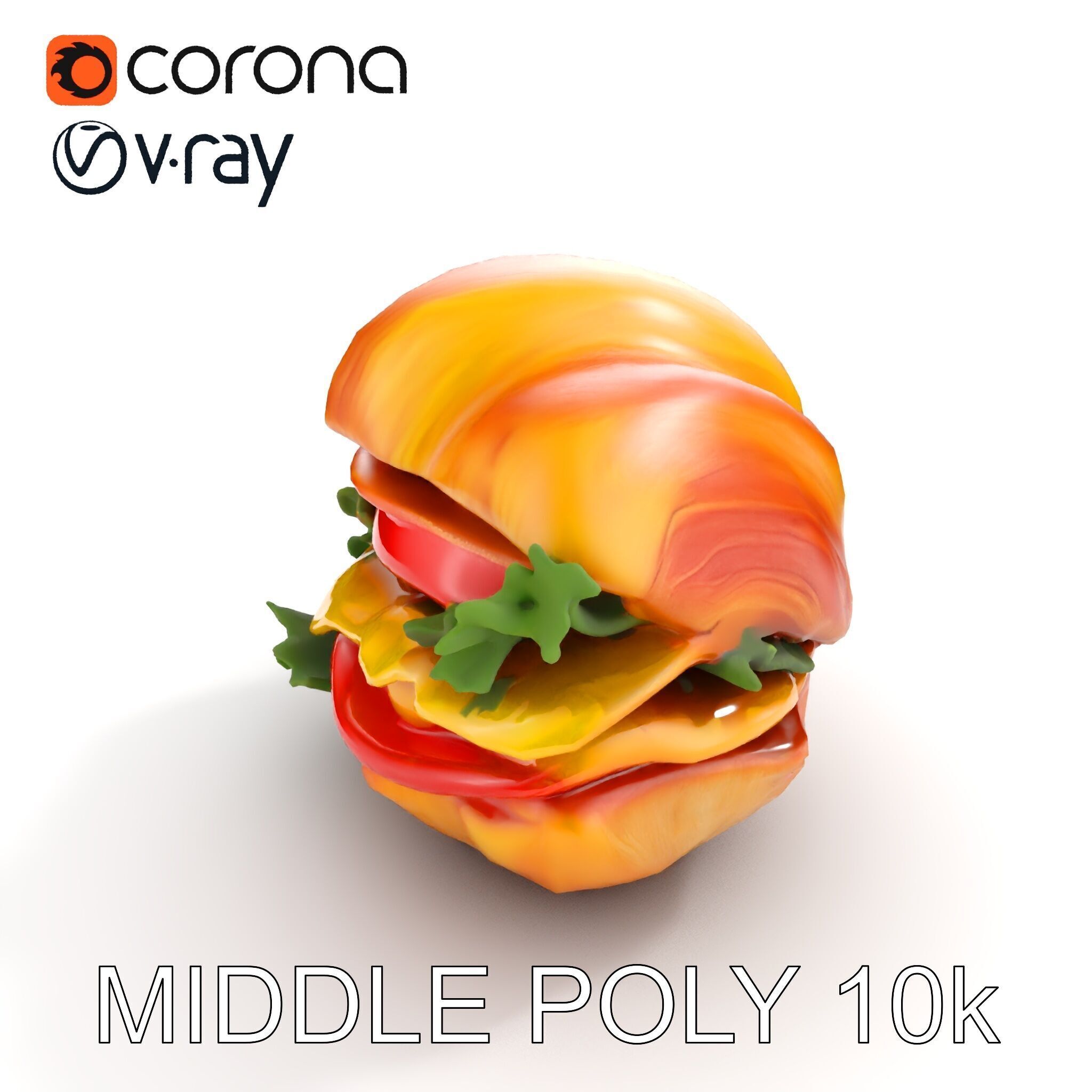 Croissant Sandwich D Model Pack Low-poly 3D model_8