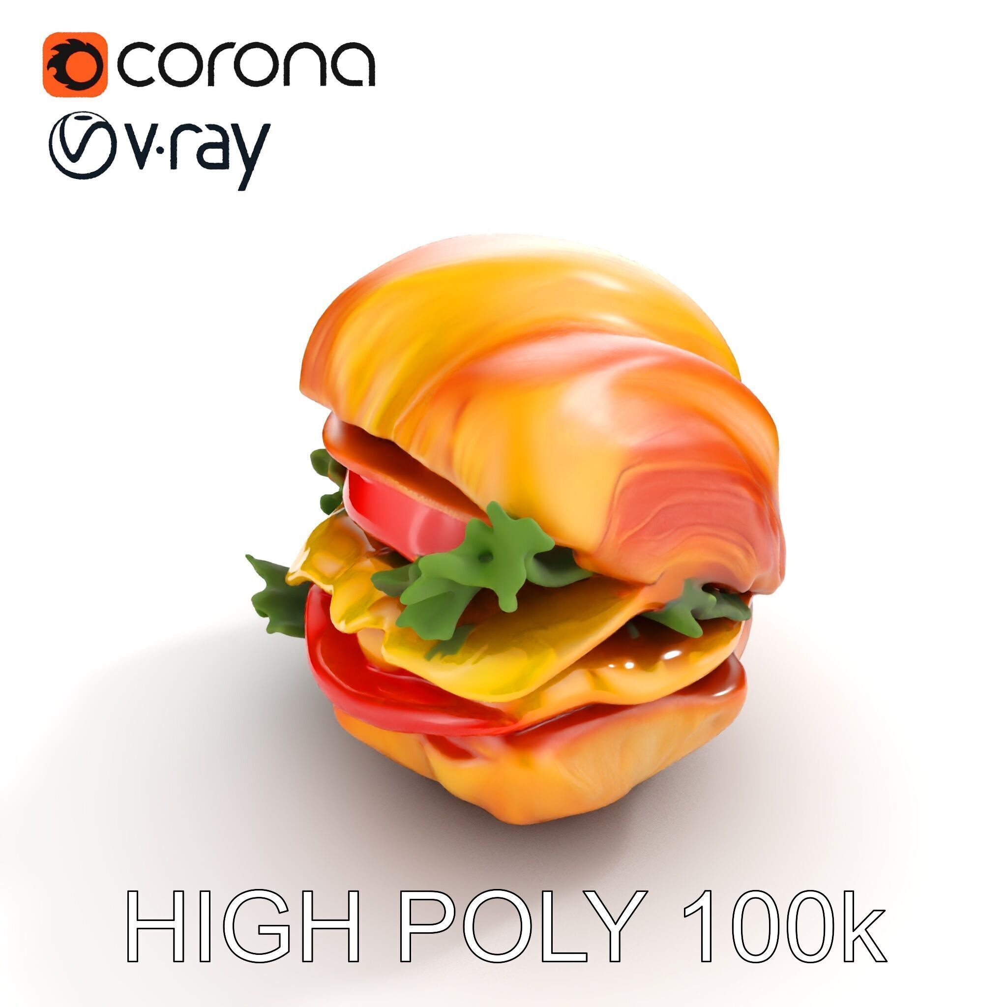 Croissant Sandwich D Model Pack Low-poly 3D model_12