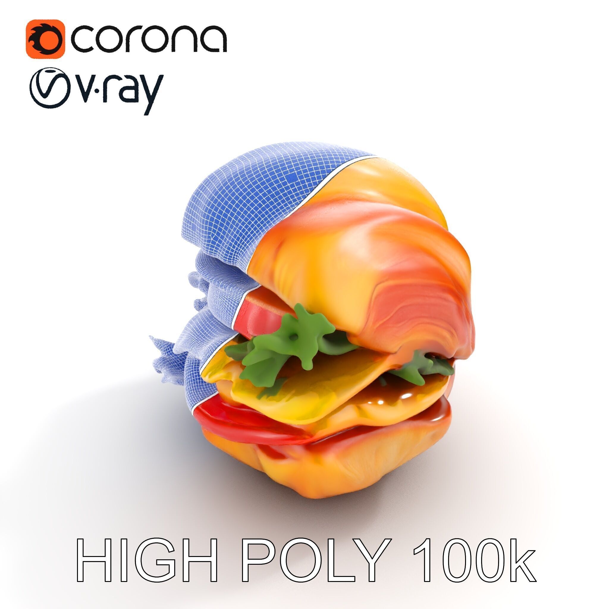 Croissant Sandwich D Model Pack Low-poly 3D model_29