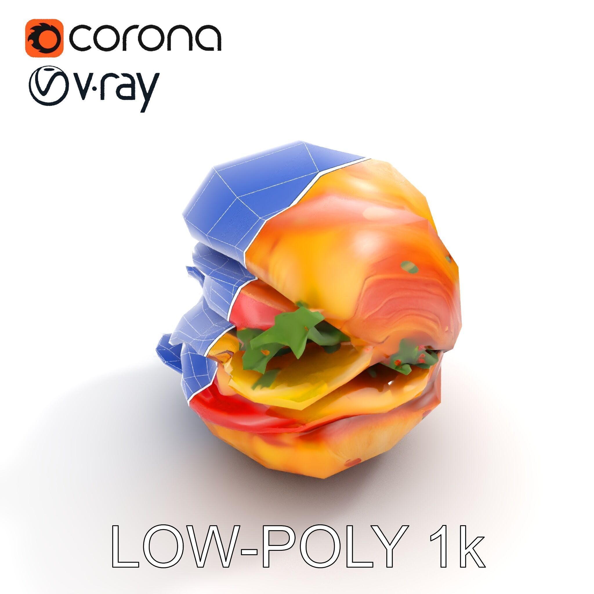 Croissant Sandwich D Model Pack Low-poly 3D model_26