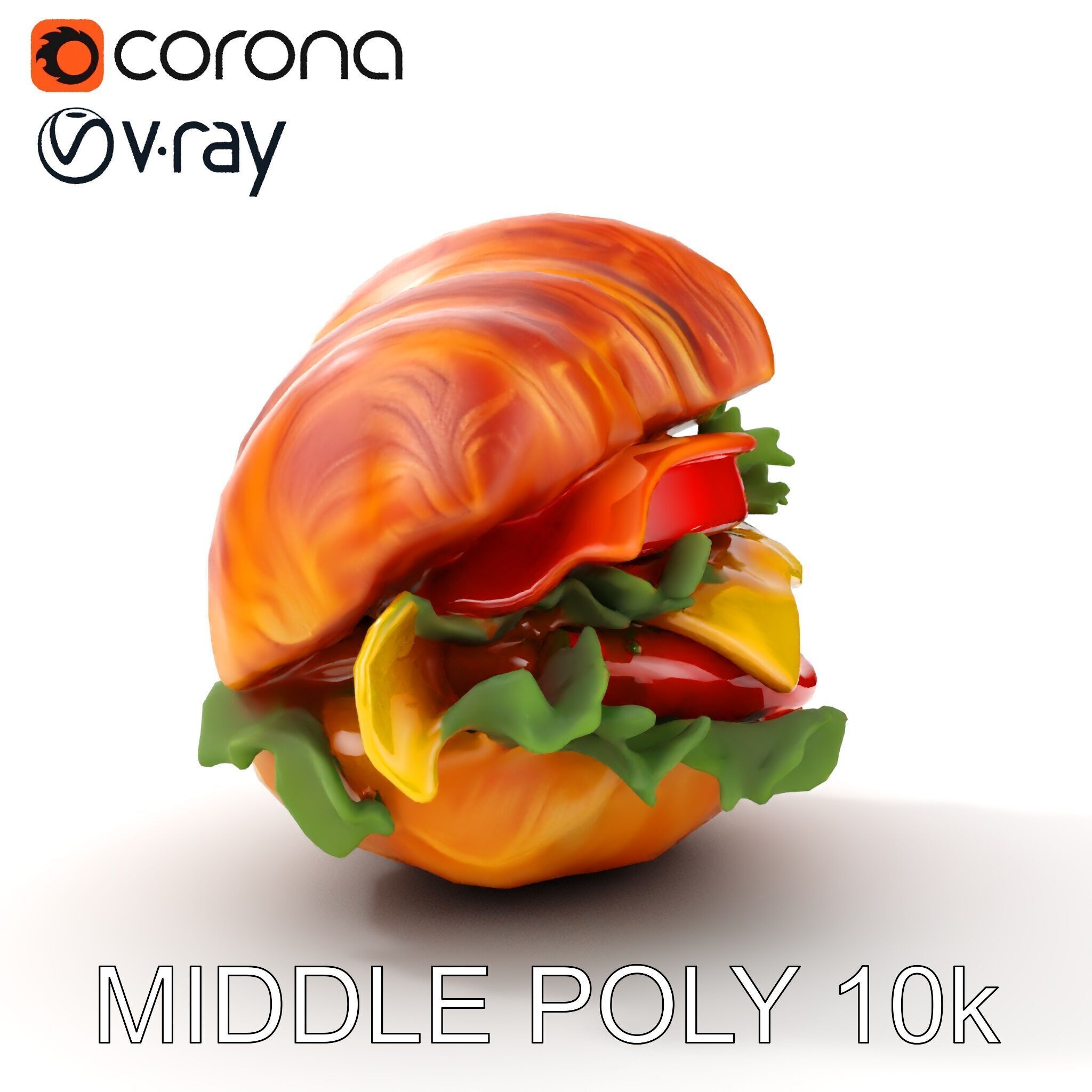 Croissant Sandwich D Model Pack Low-poly 3D model_16