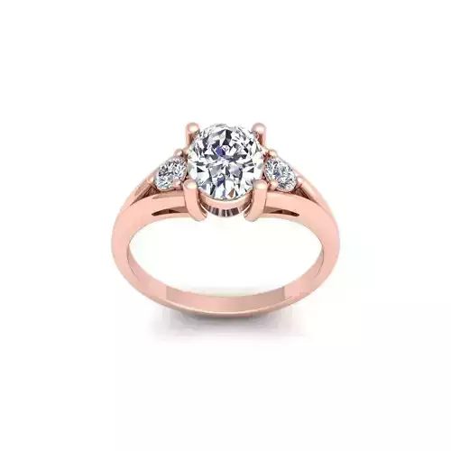 Woman Engagement Ring 3d Model and Render 9