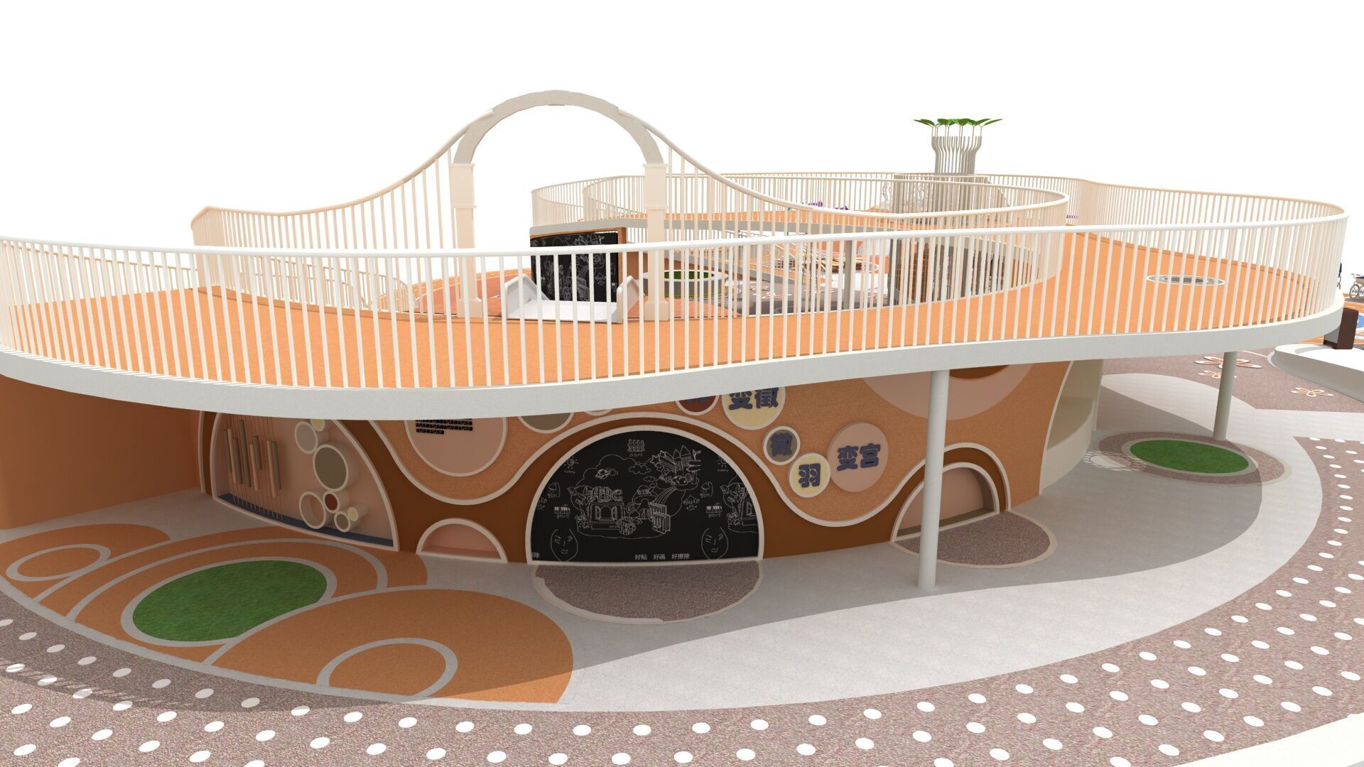 Outdoor theme amusement park 3D model_7