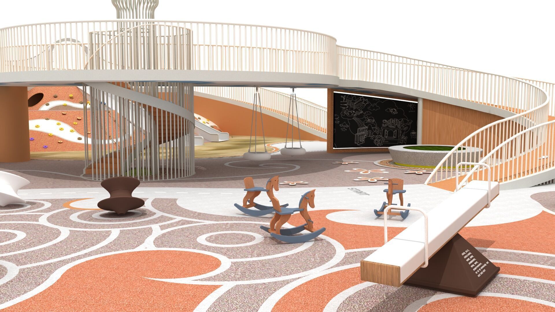 Outdoor theme amusement park 3D model_4