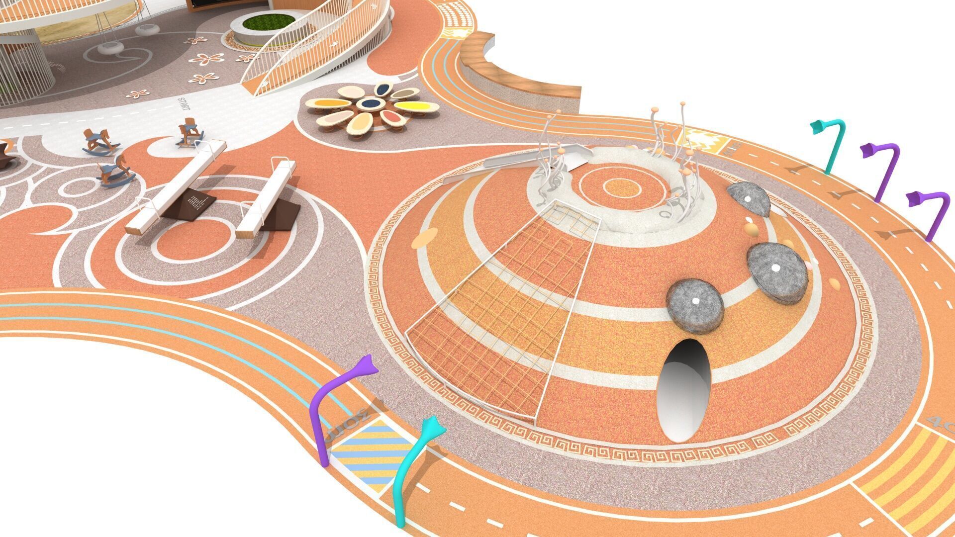 Outdoor theme amusement park 3D model_8