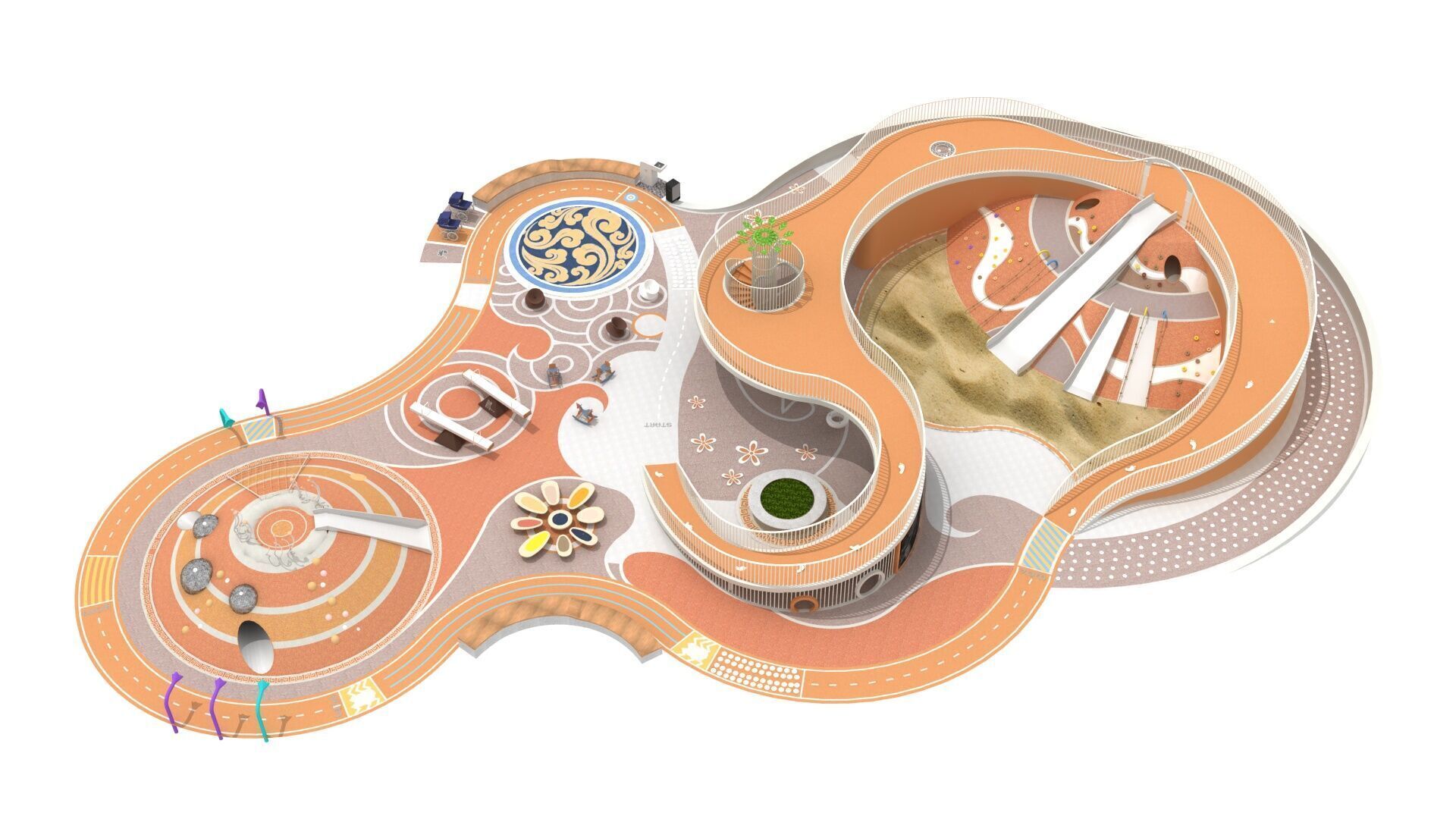 Outdoor theme amusement park 3D model_3