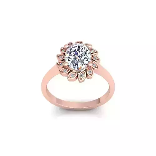 Woman Engagement Ring 3d Model and Render 8