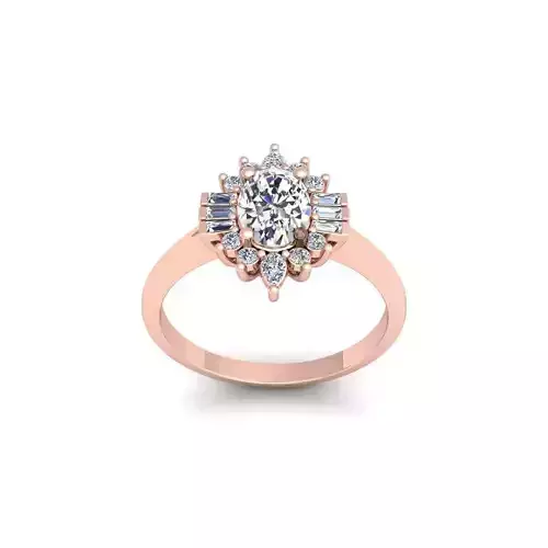 Woman Engagement Ring 3d Model and Render 4
