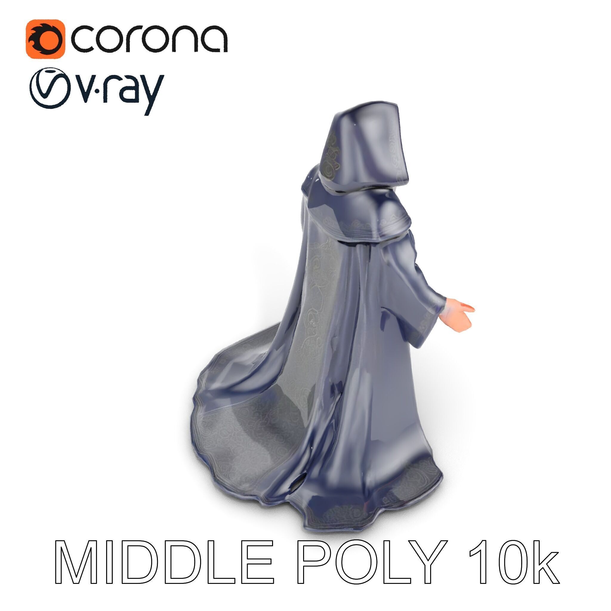 Elder Wizard Rigged and Animated Character Model for Games Low-poly 3D model_19