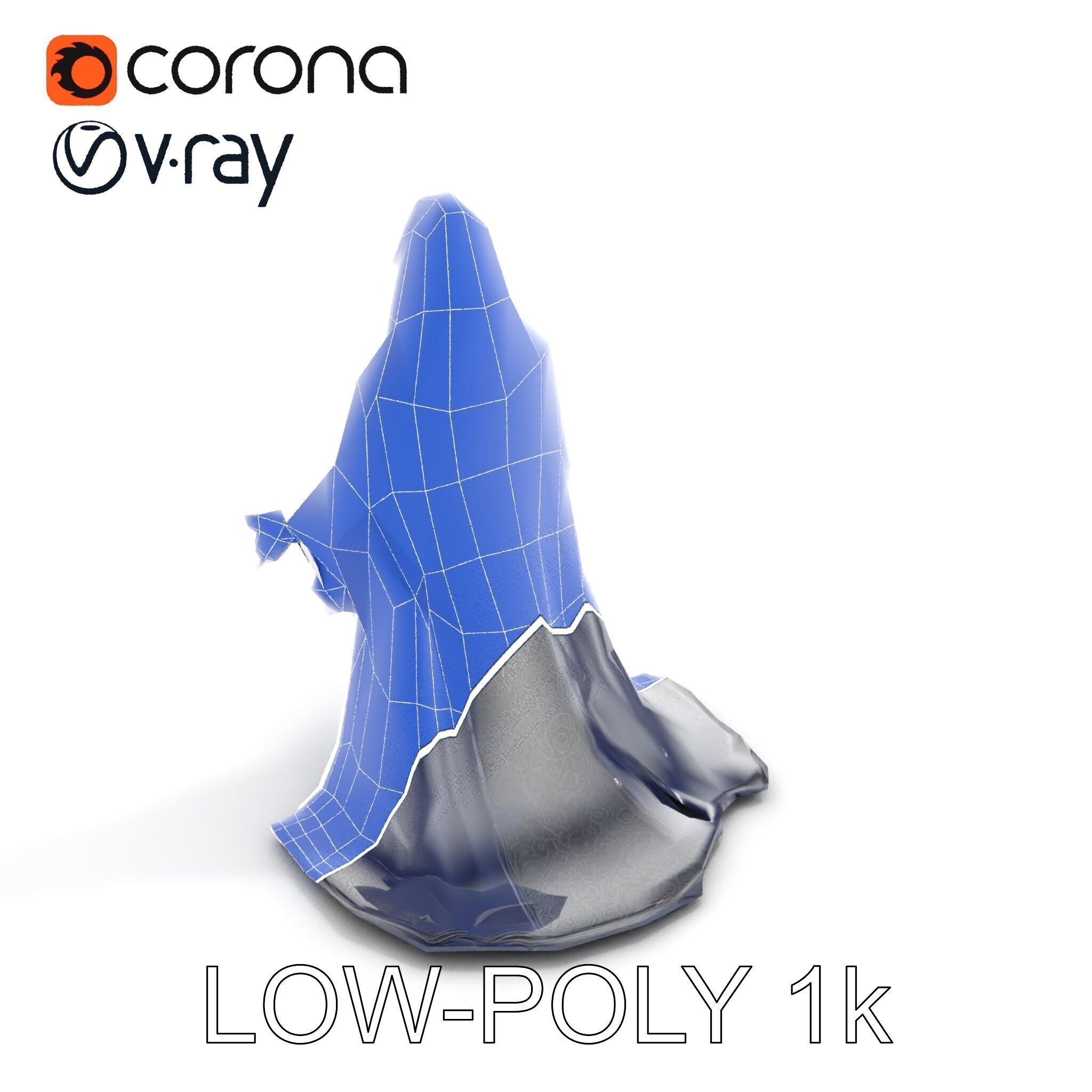 Elder Wizard Rigged and Animated Character Model for Games Low-poly 3D model_20