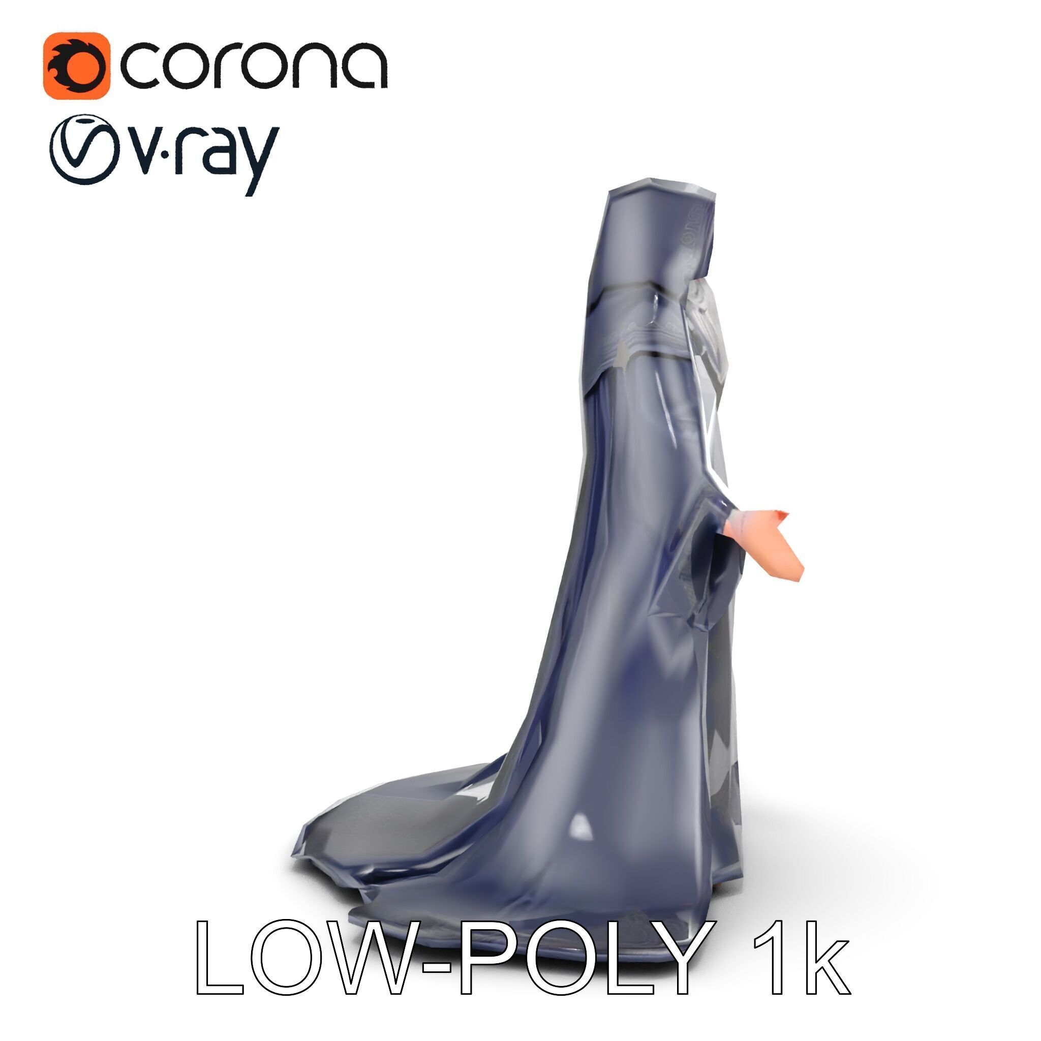 Elder Wizard Rigged and Animated Character Model for Games Low-poly 3D model_7