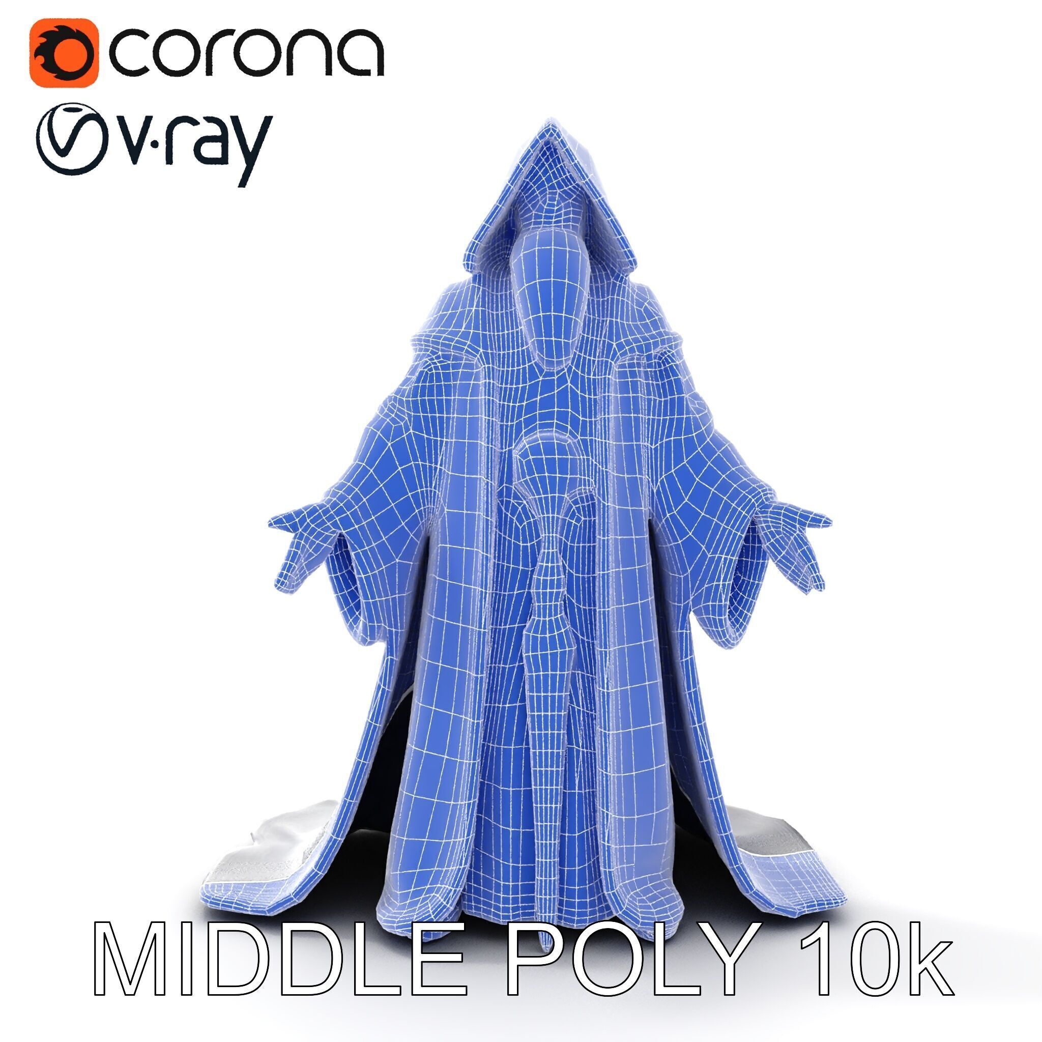 Elder Wizard Rigged and Animated Character Model for Games Low-poly 3D model_33