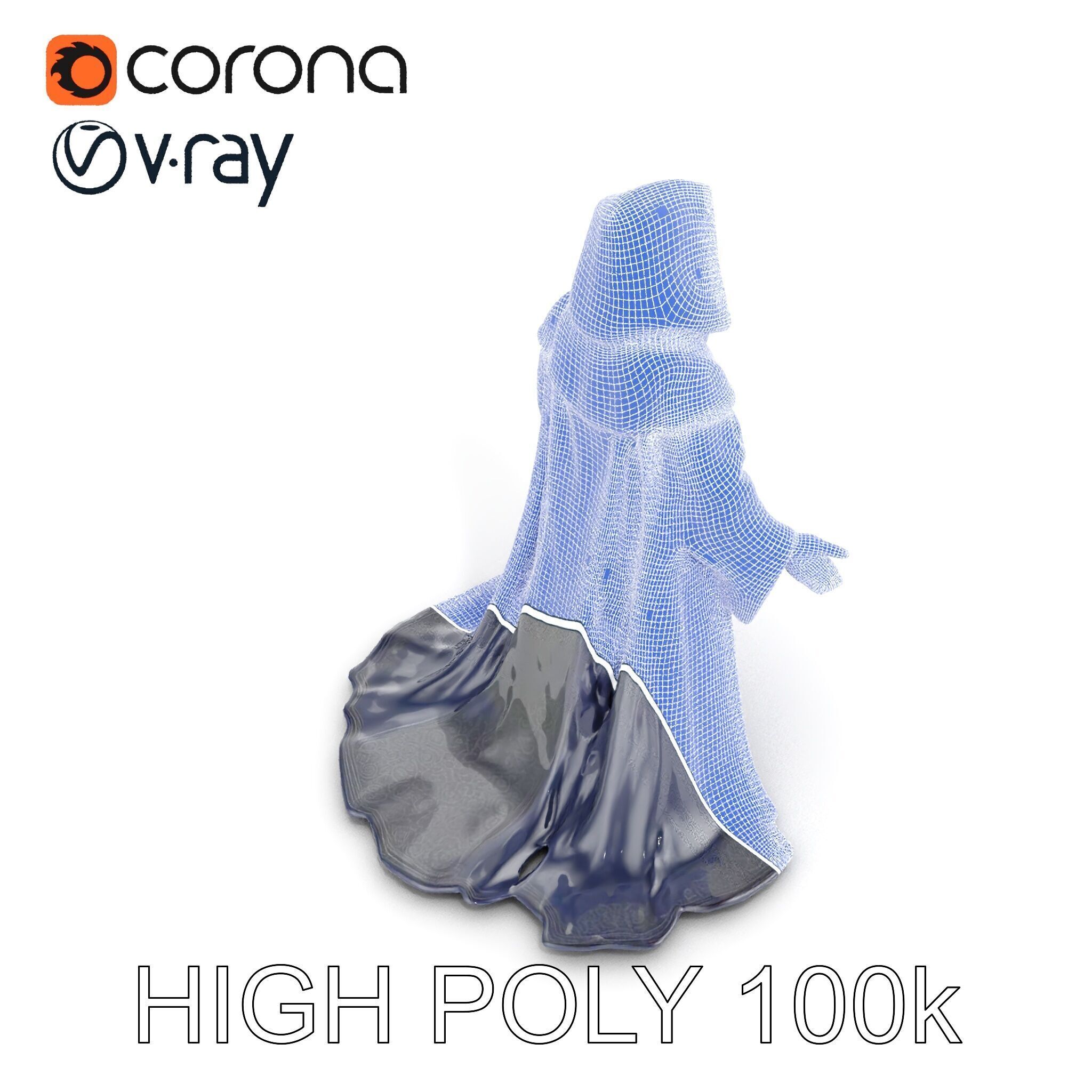 Elder Wizard Rigged and Animated Character Model for Games Low-poly 3D model_35