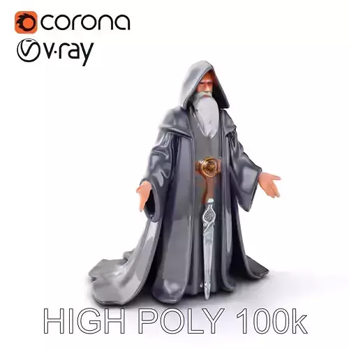 Elder Wizard Rigged and Animated Character Model for Games Low-poly 3D model Elder Wizard Rigged and Animated Character Model for Games Low-poly 3D model