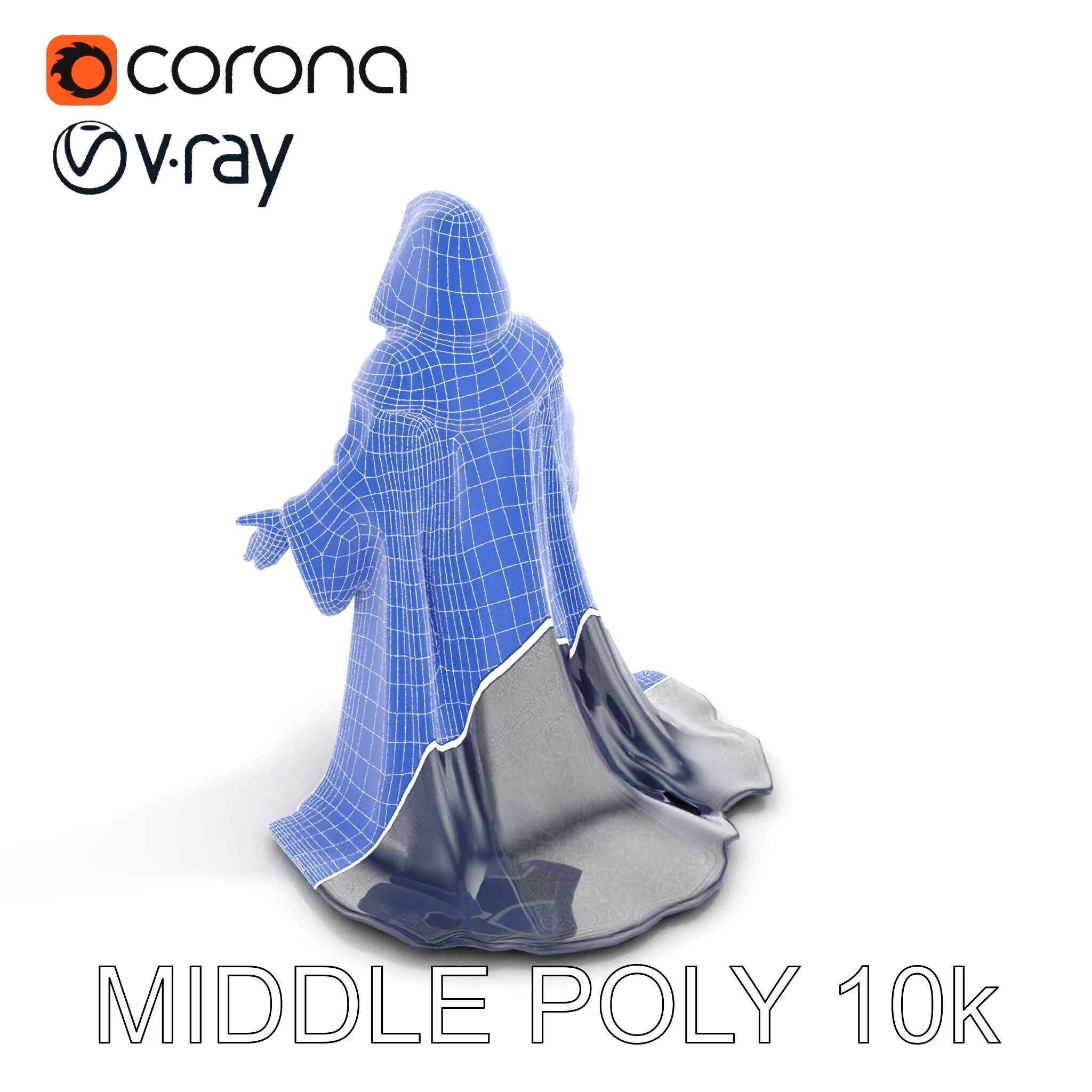 Elder Wizard Rigged and Animated Character Model for Games Low-poly 3D model_27