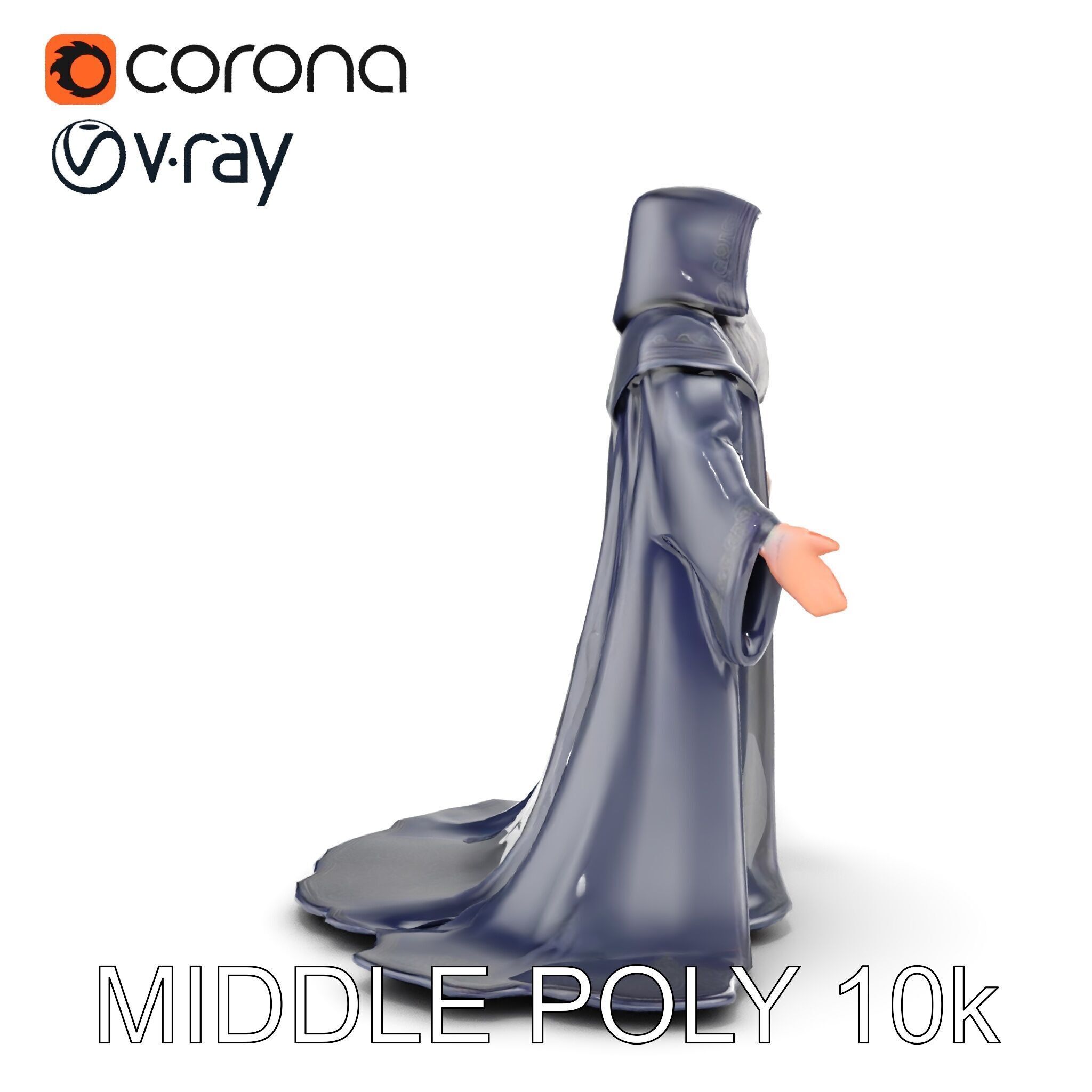 Elder Wizard Rigged and Animated Character Model for Games Low-poly 3D model_21