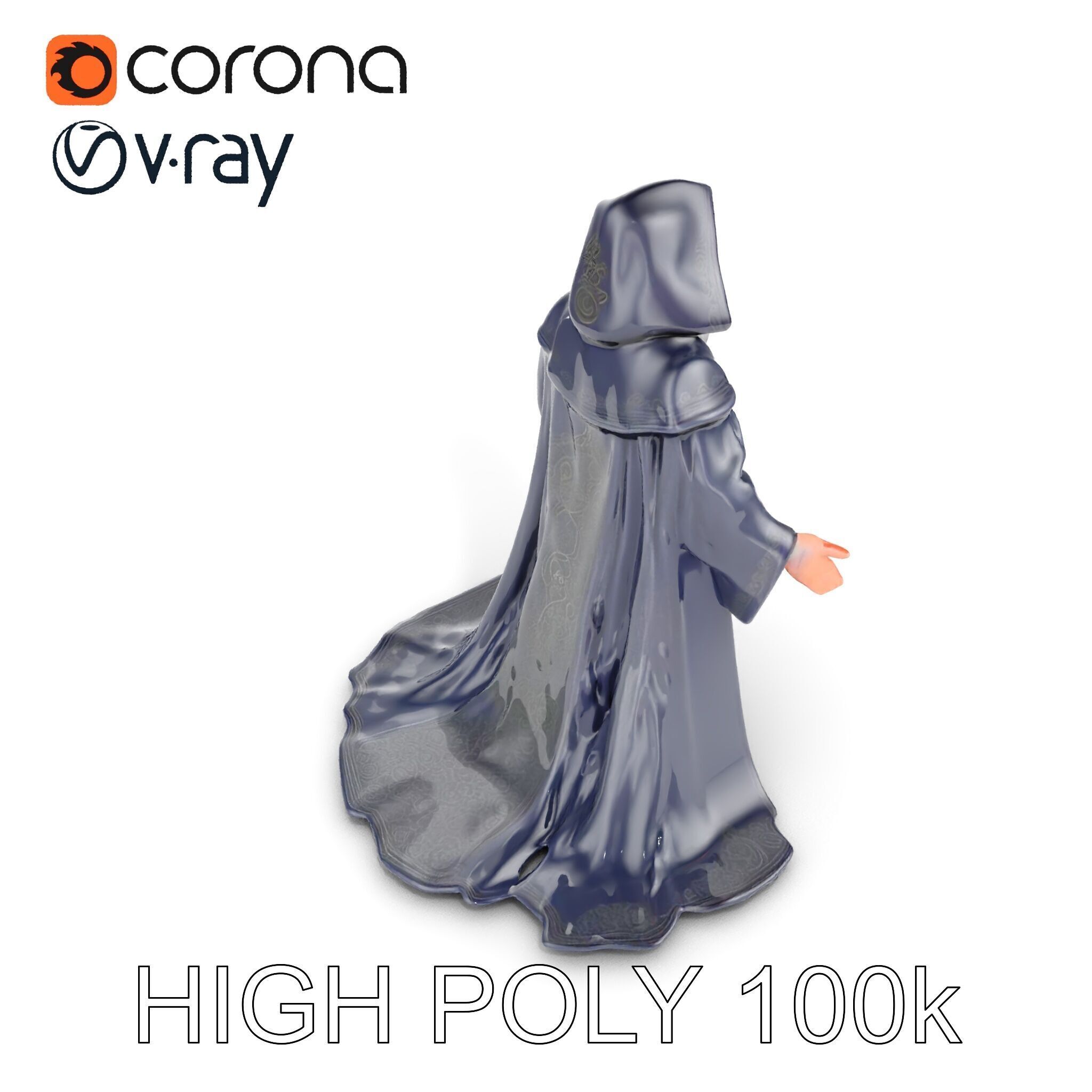 Elder Wizard Rigged and Animated Character Model for Games Low-poly 3D model_16