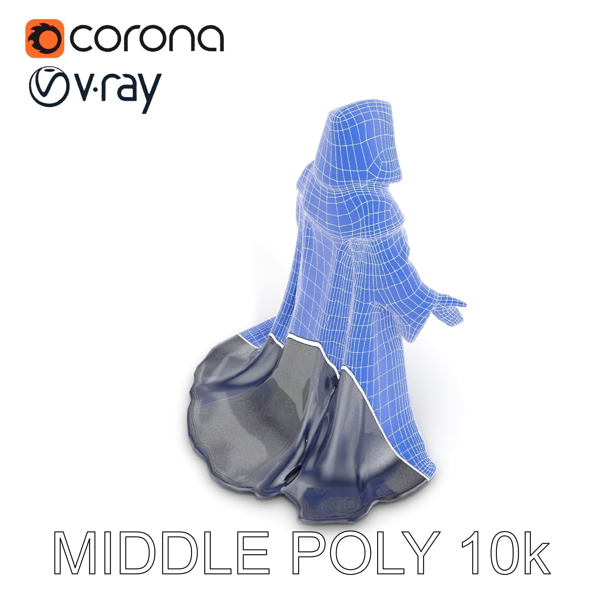 Elder Wizard Rigged and Animated Character Model for Games Low-poly 3D model_30