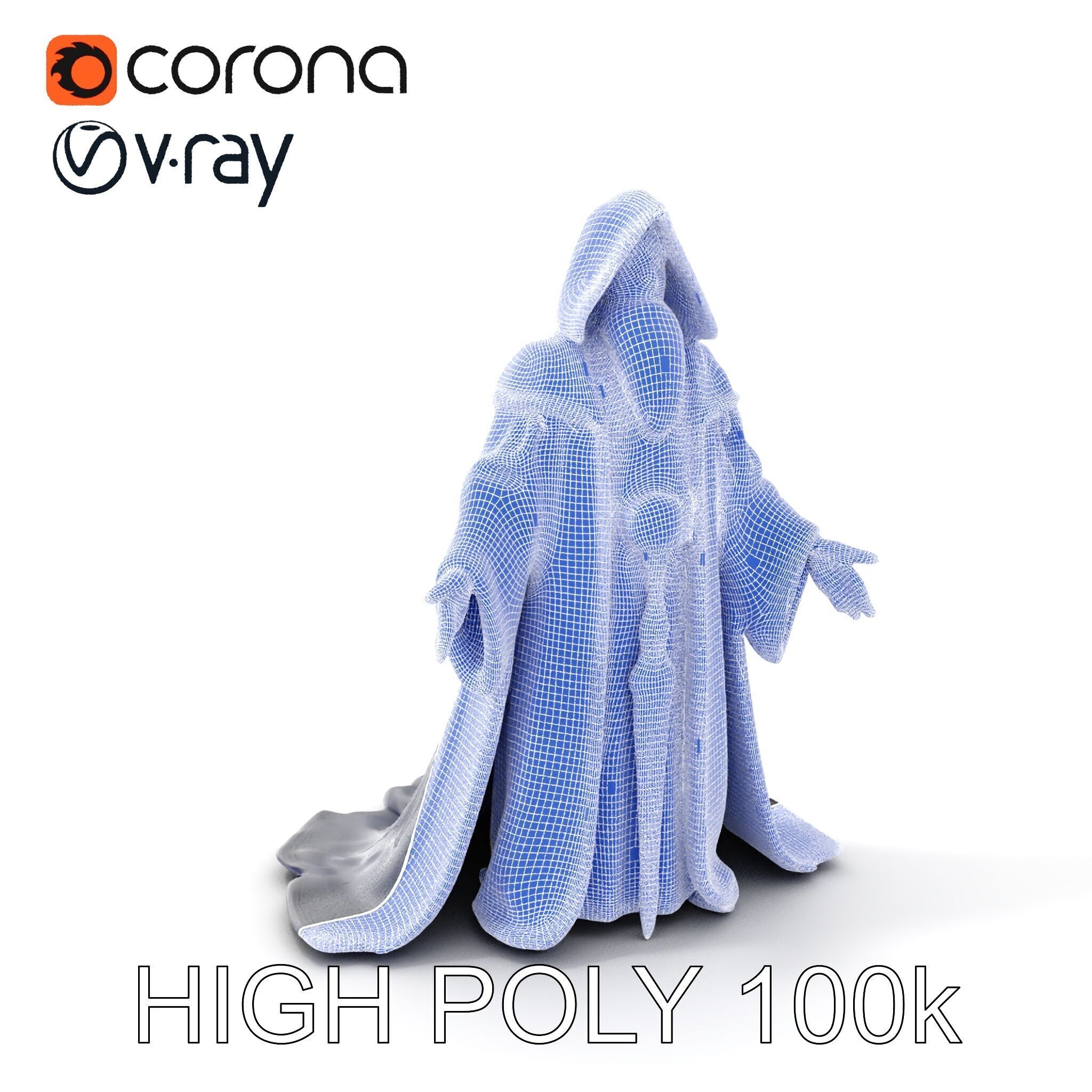 Elder Wizard Rigged and Animated Character Model for Games Low-poly 3D model_4