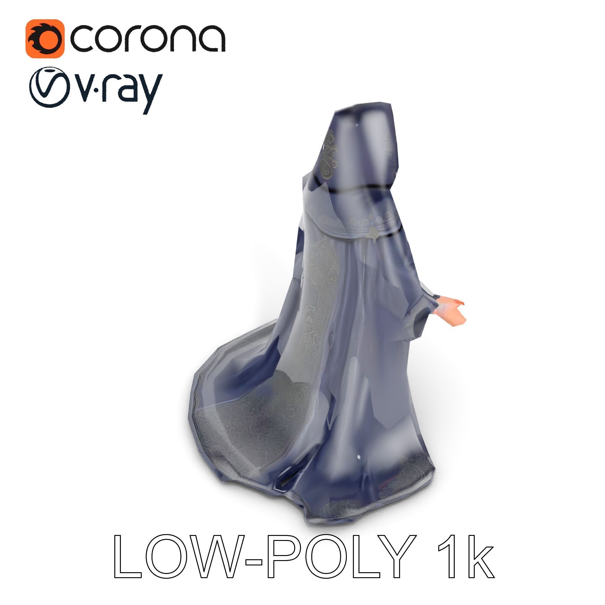 Elder Wizard Rigged and Animated Character Model for Games Low-poly 3D model_25