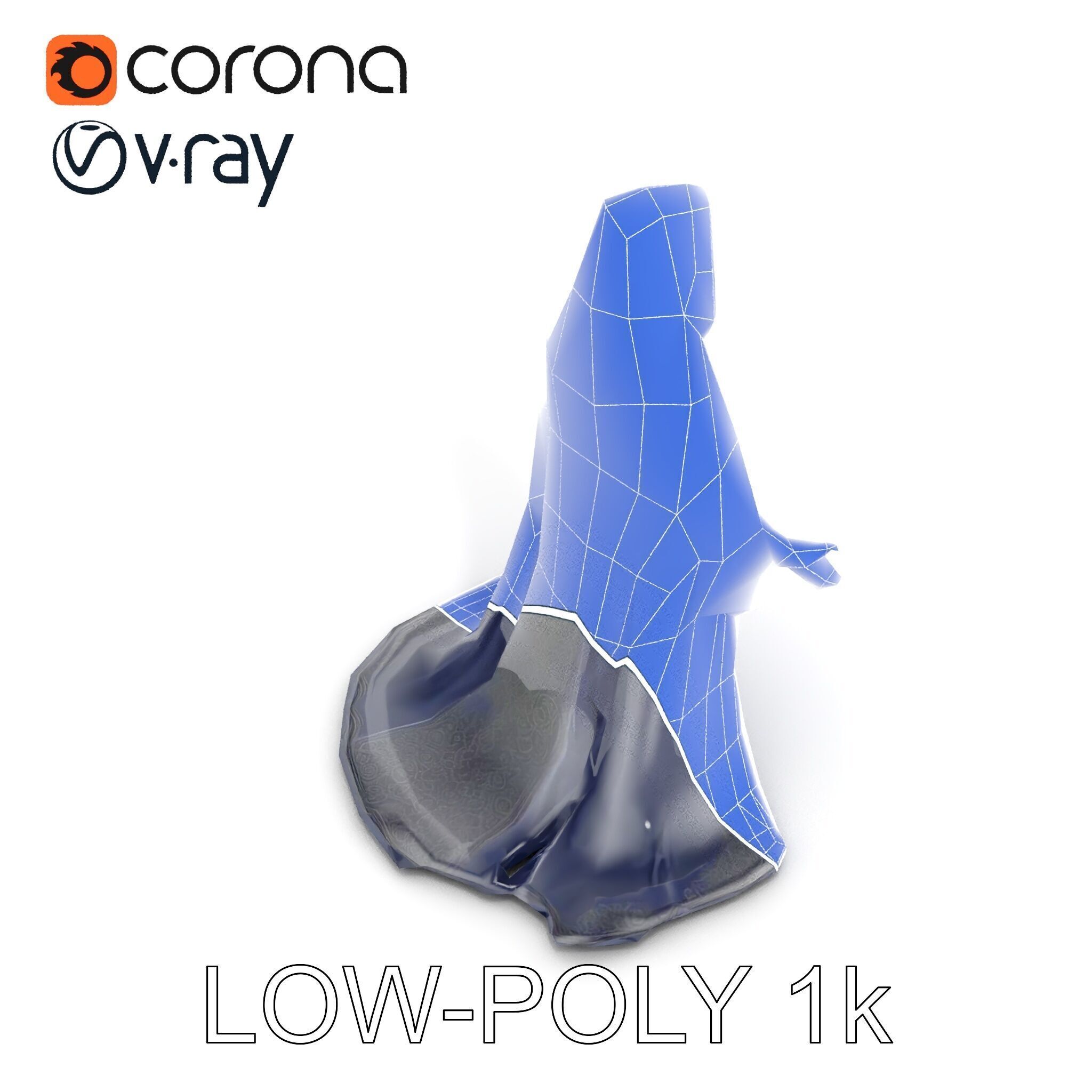 Elder Wizard Rigged and Animated Character Model for Games Low-poly 3D model_15