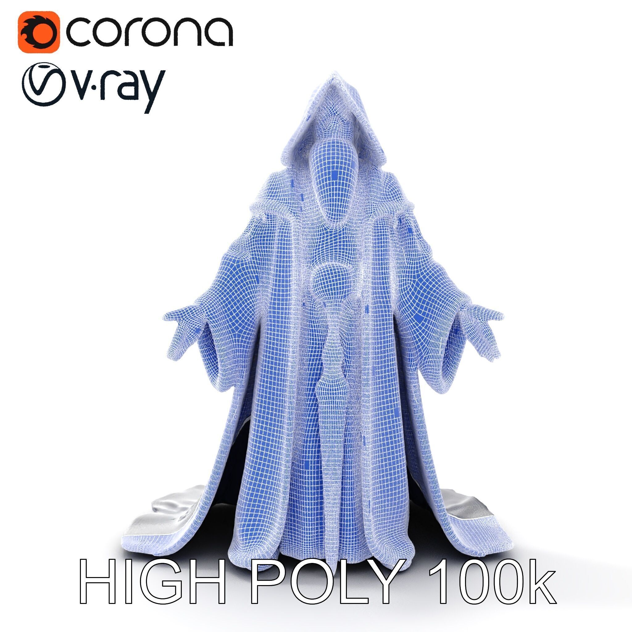 Elder Wizard Rigged and Animated Character Model for Games Low-poly 3D model_32