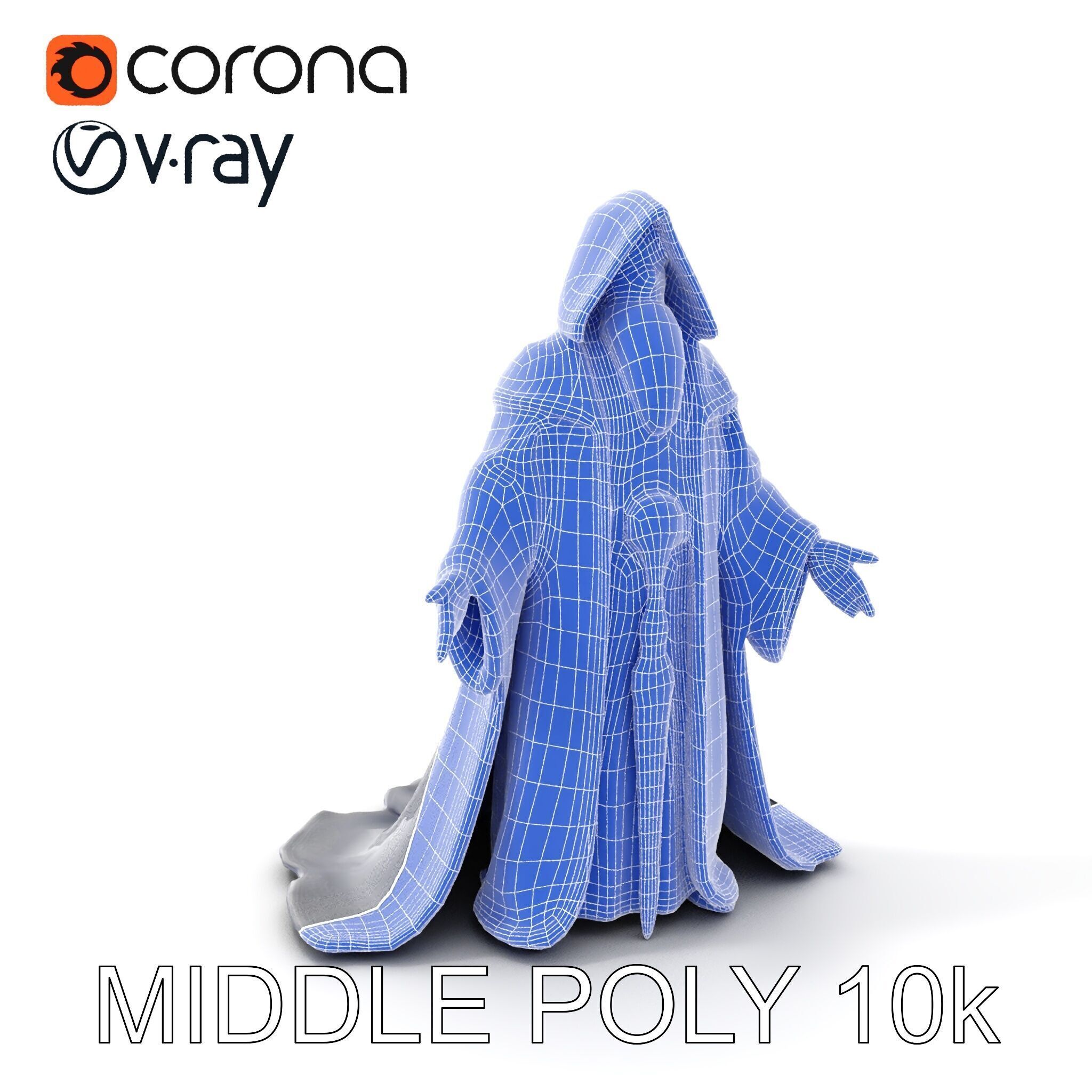 Elder Wizard Rigged and Animated Character Model for Games Low-poly 3D model_24