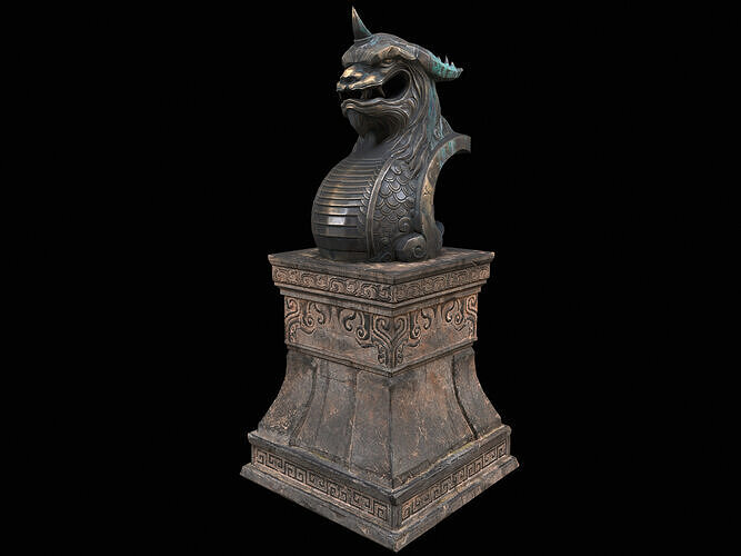 Chinese Xiezhi Statue Low-poly 3D model