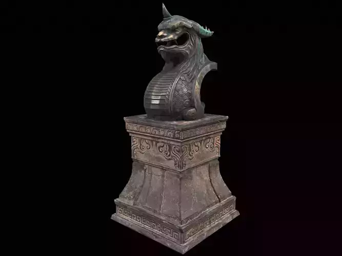 Chinese Xiezhi Statue Low-poly 3D model