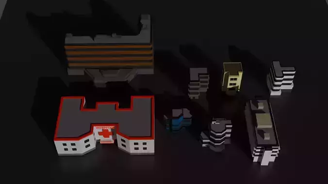 Buildings Bundle Asset Game Ready