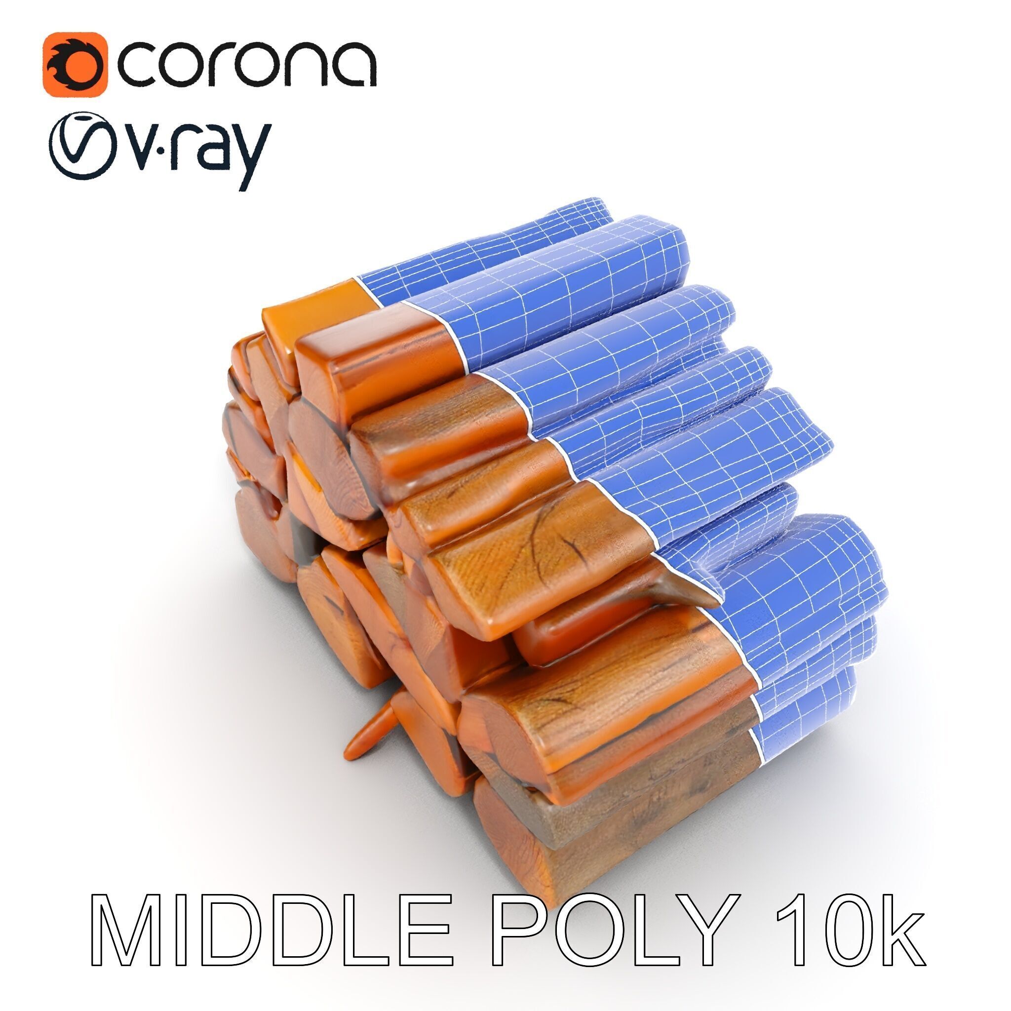 Stacked Firewood Model Pack Detailed D Assets for Various Ap... Low-poly 3D model_19