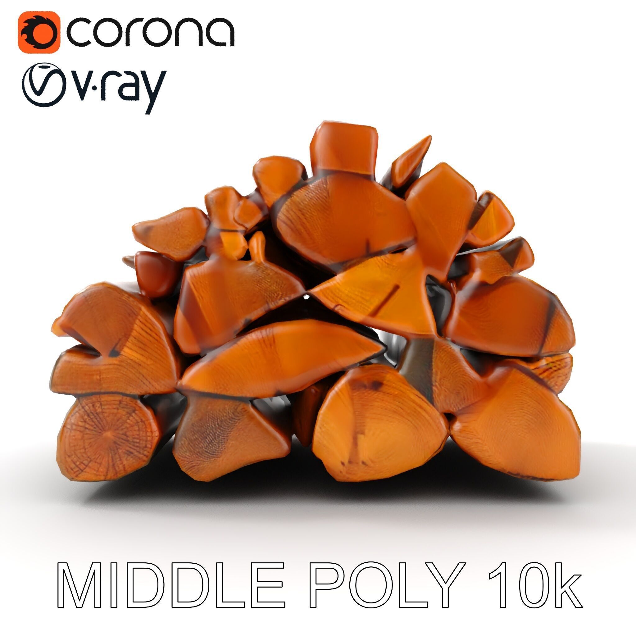 Stacked Firewood Model Pack Detailed D Assets for Various Ap... Low-poly 3D model_25