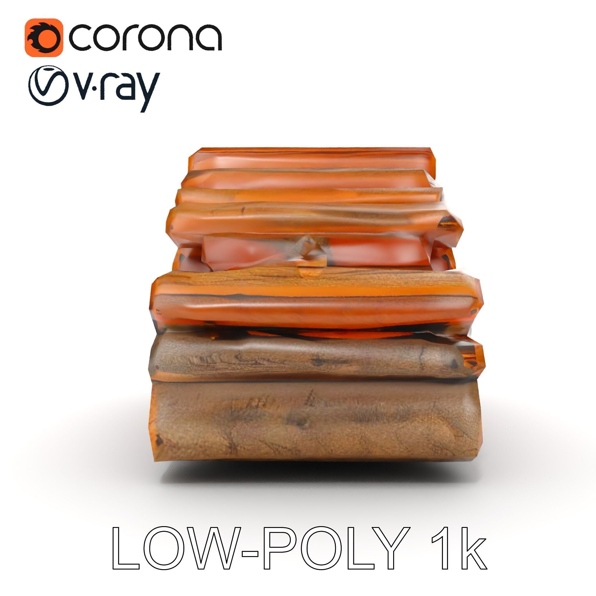 Stacked Firewood Model Pack Detailed D Assets for Various Ap... Low-poly 3D model_17