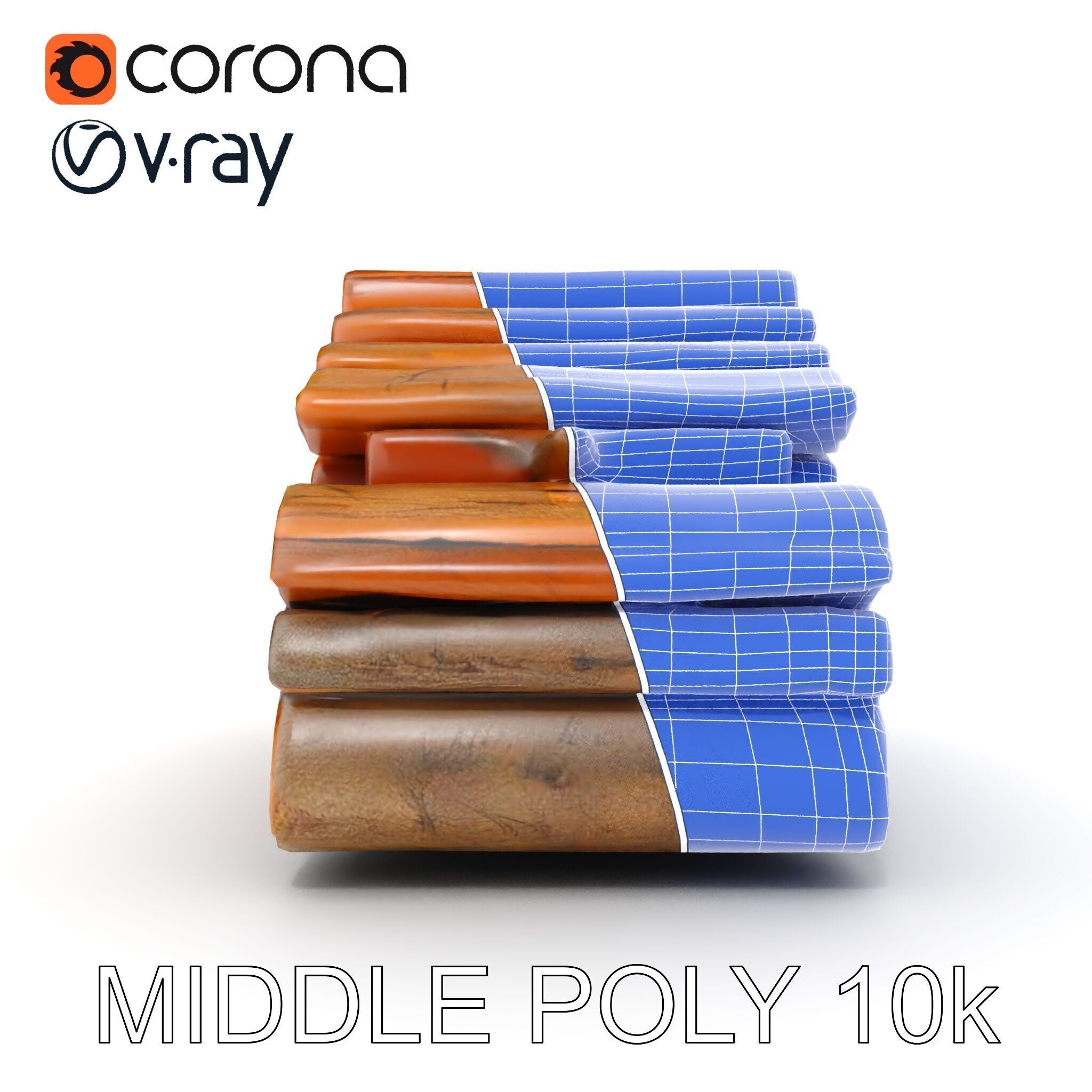 Stacked Firewood Model Pack Detailed D Assets for Various Ap... Low-poly 3D model_30