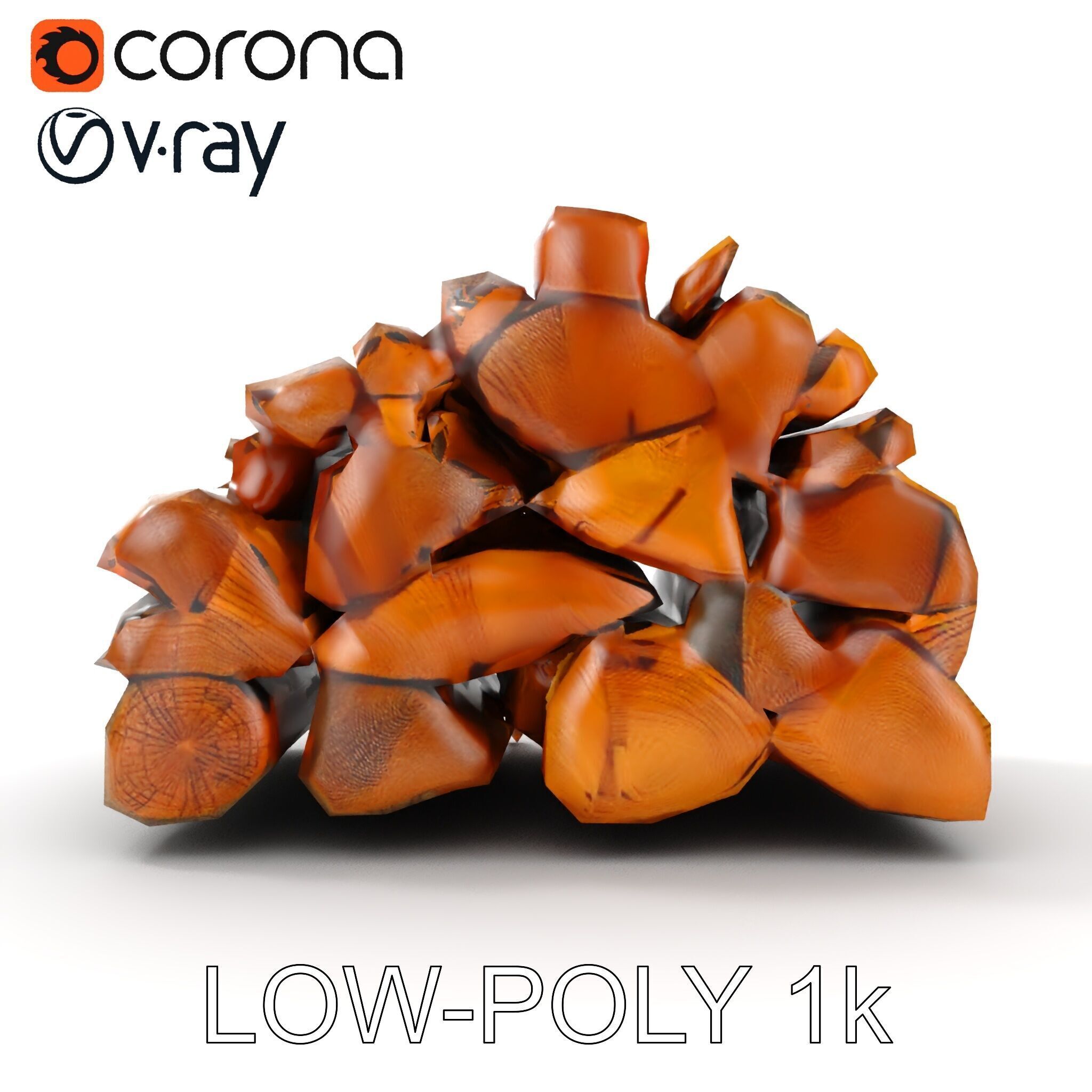 Stacked Firewood Model Pack Detailed D Assets for Various Ap... Low-poly 3D model_20