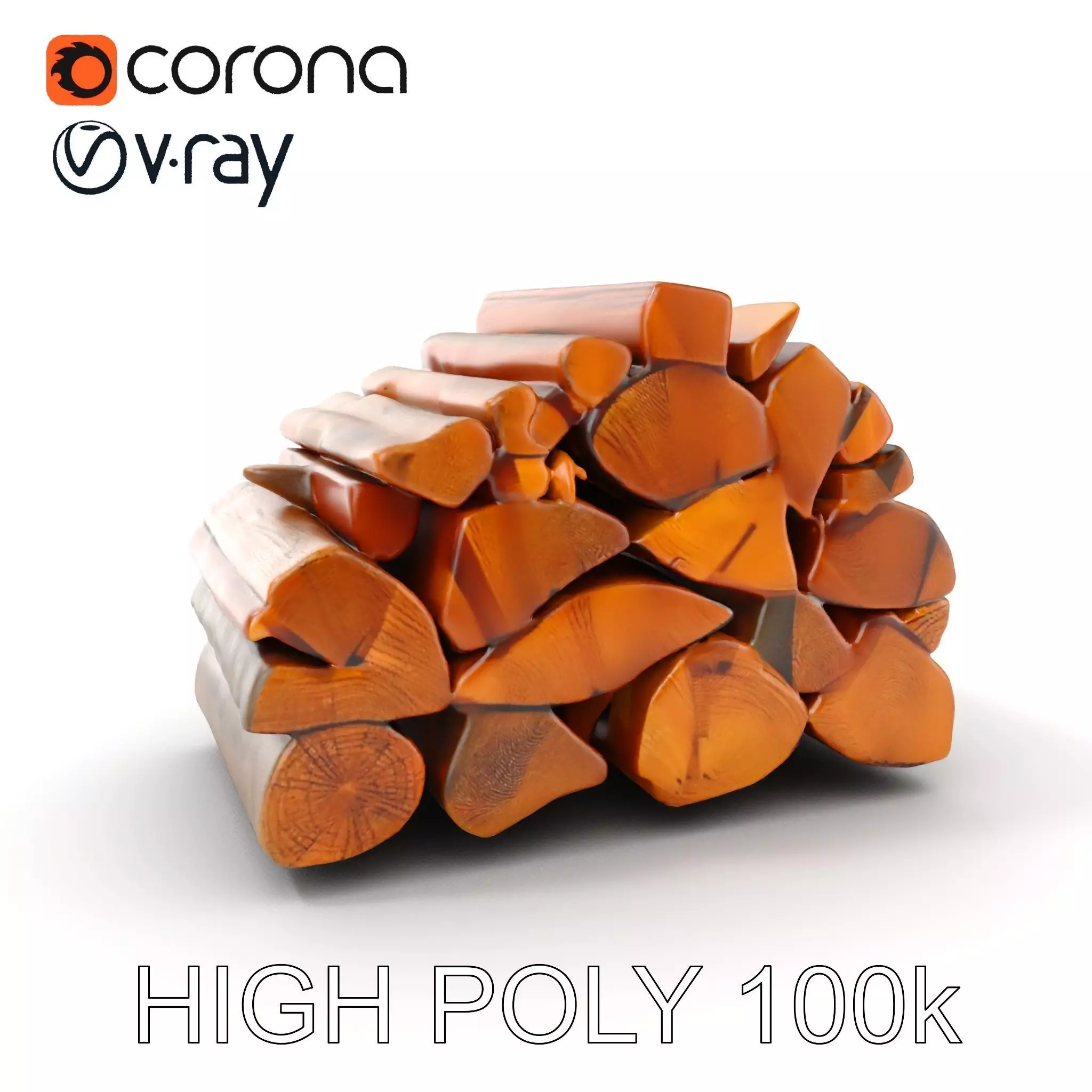 Stacked Firewood Model Pack Detailed D Assets for Various Ap... Low-poly 3D model_0