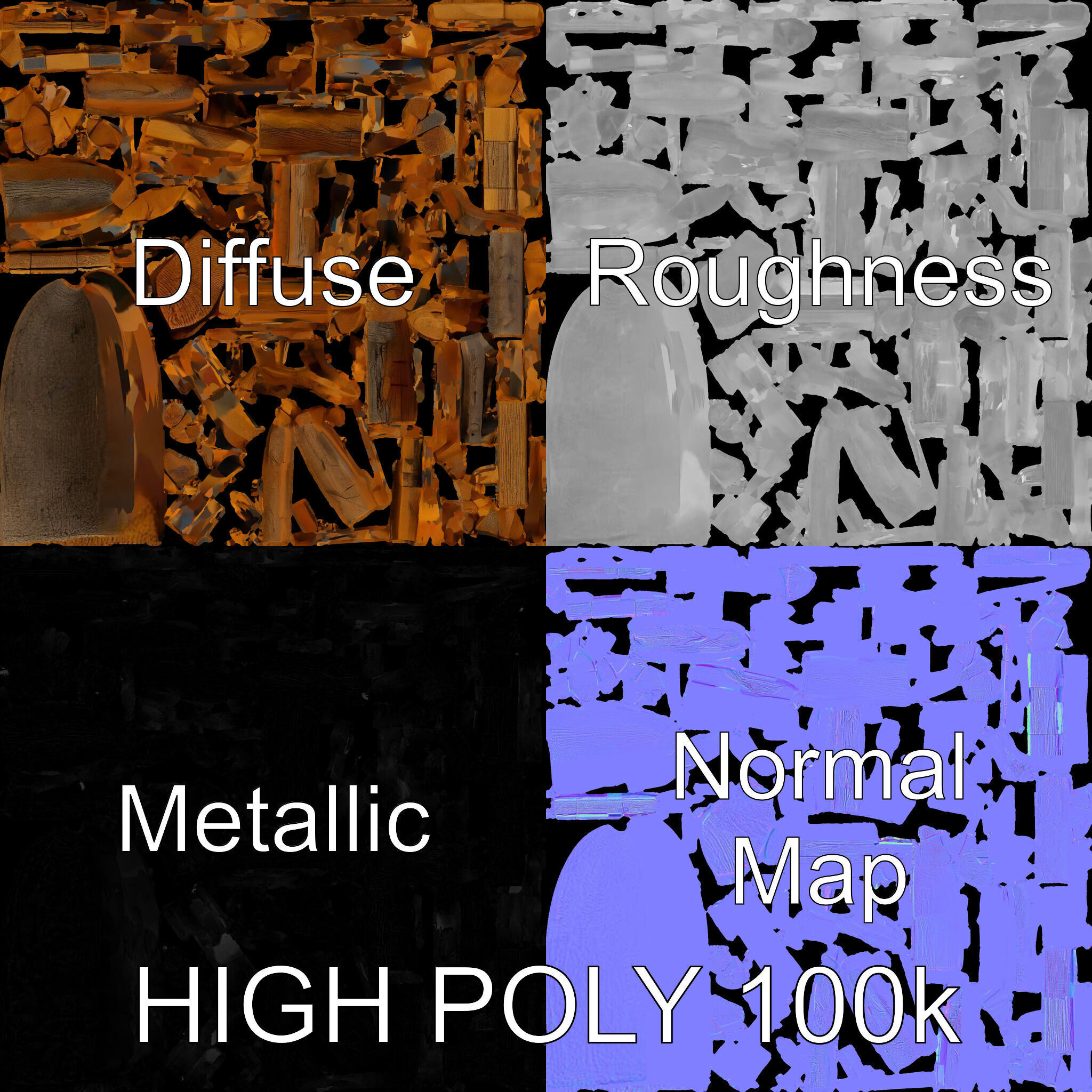 Stacked Firewood Model Pack Detailed D Assets for Various Ap... Low-poly 3D model_3